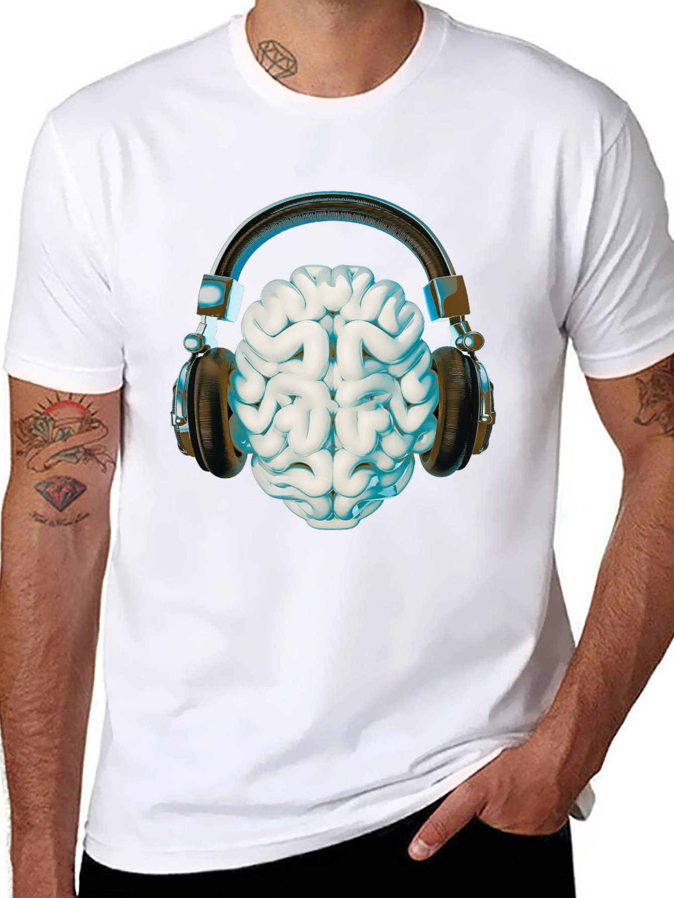 Brain Music Headphones T-Shirt