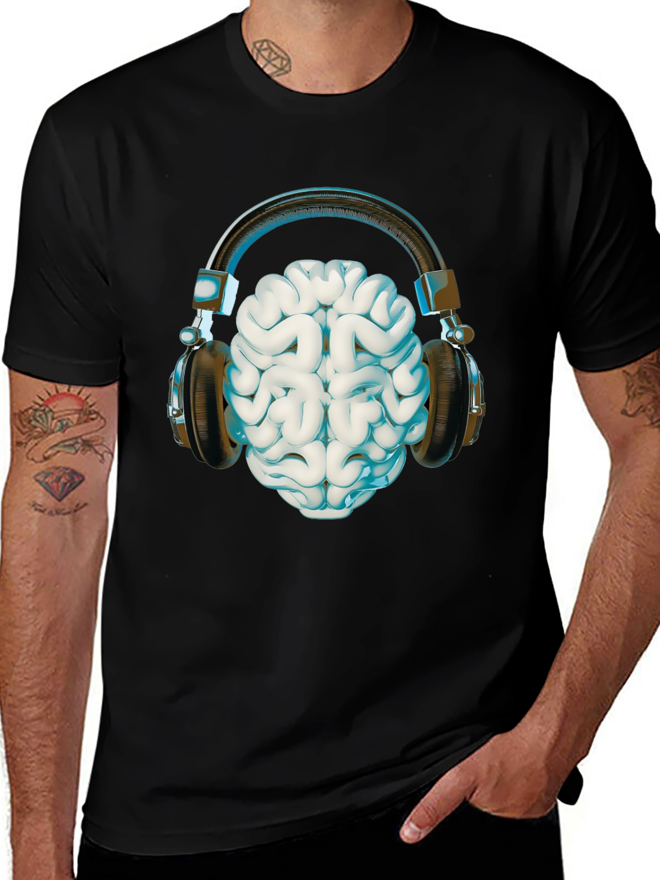 Brain Music Headphones T-Shirt