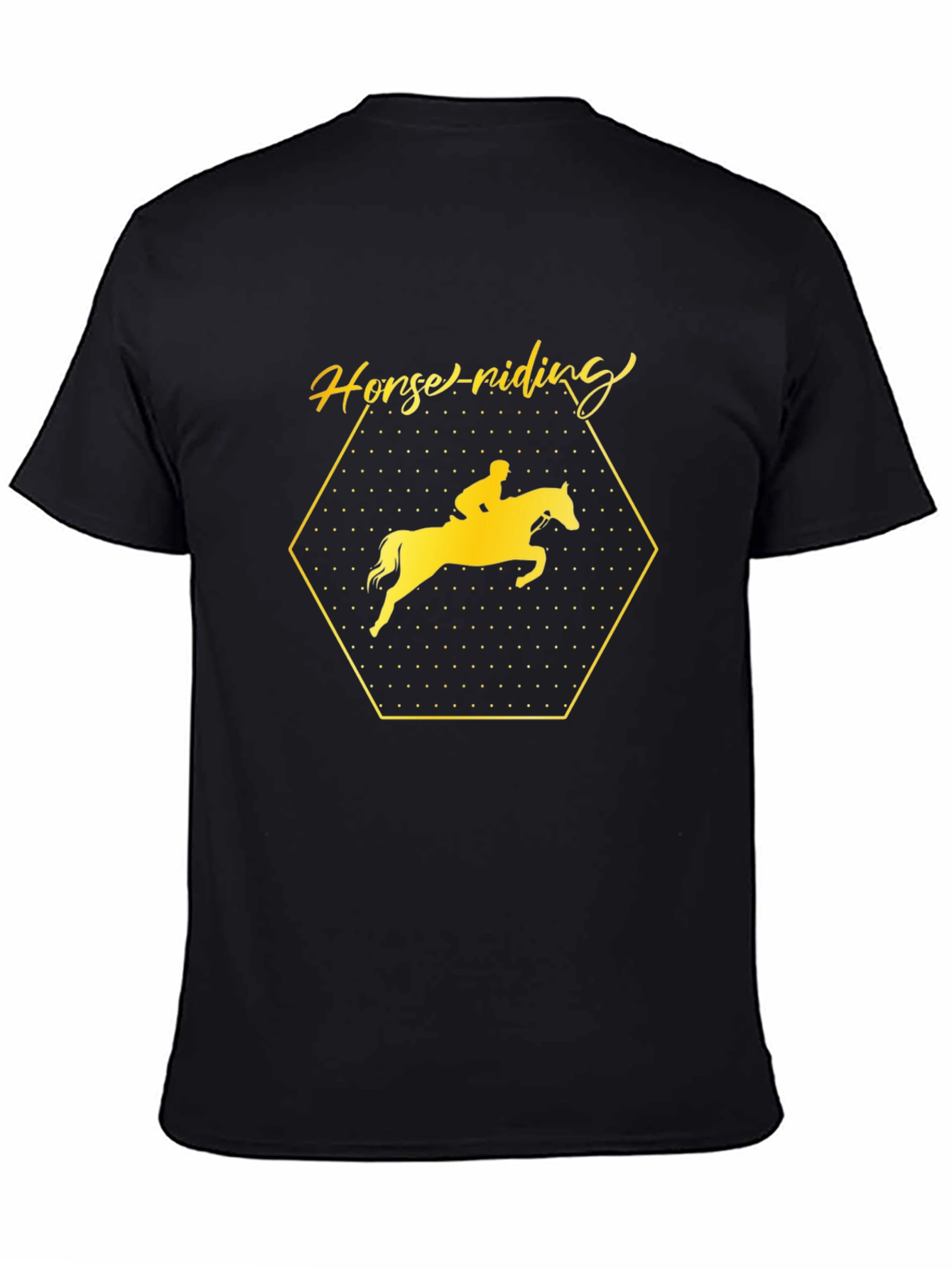 Equestrian Black T-Shirt - Horse Riding Design