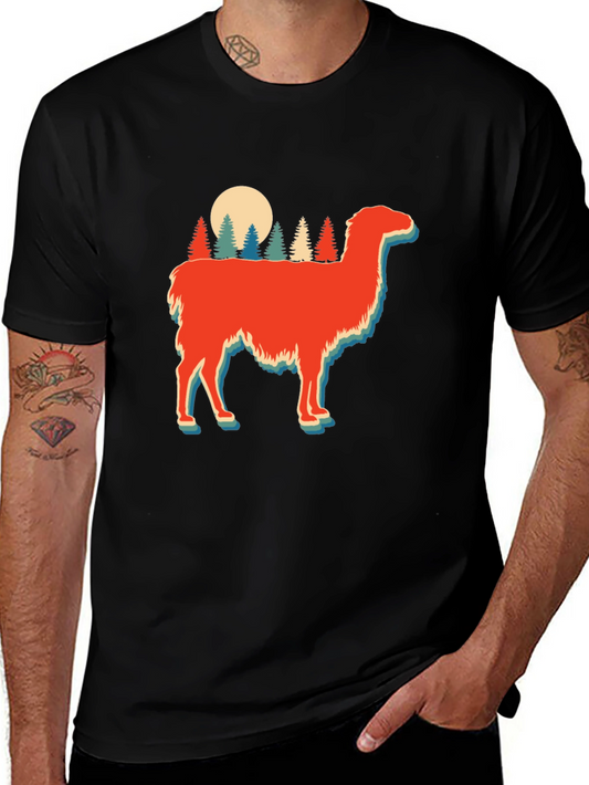 Retro Llama Forest Graphic Tee