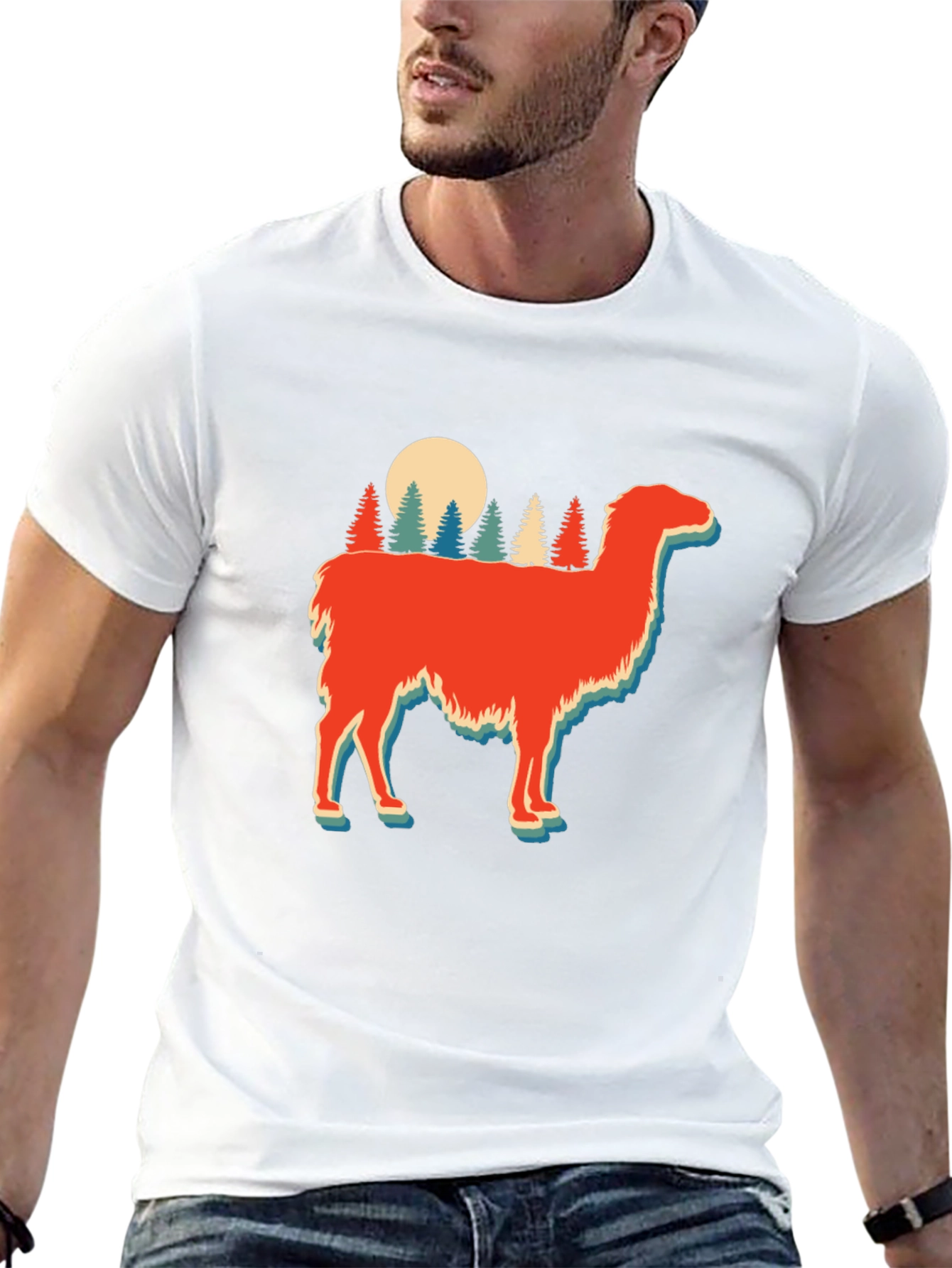 Retro Llama Forest Graphic Tee