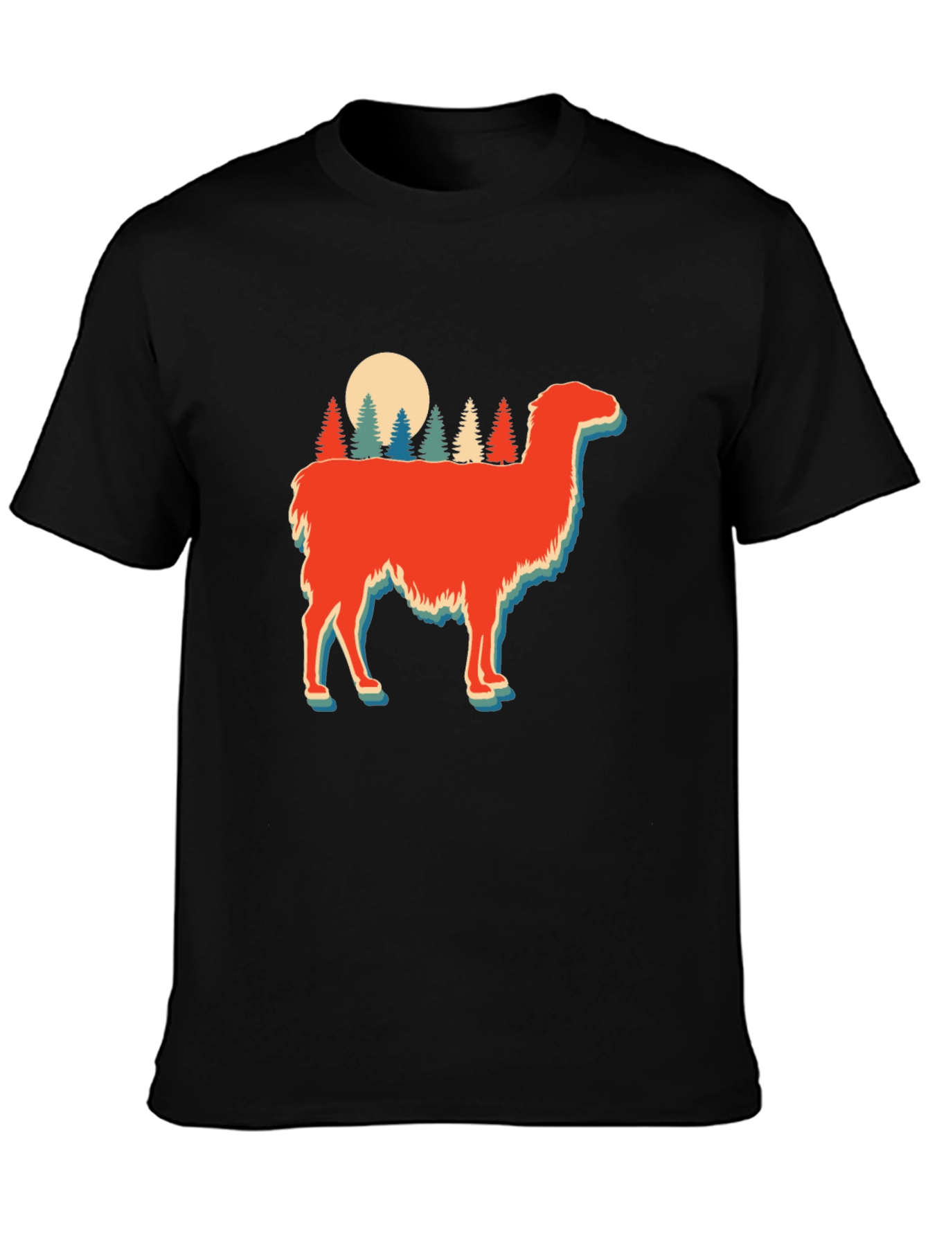 Retro Llama Forest Graphic Tee