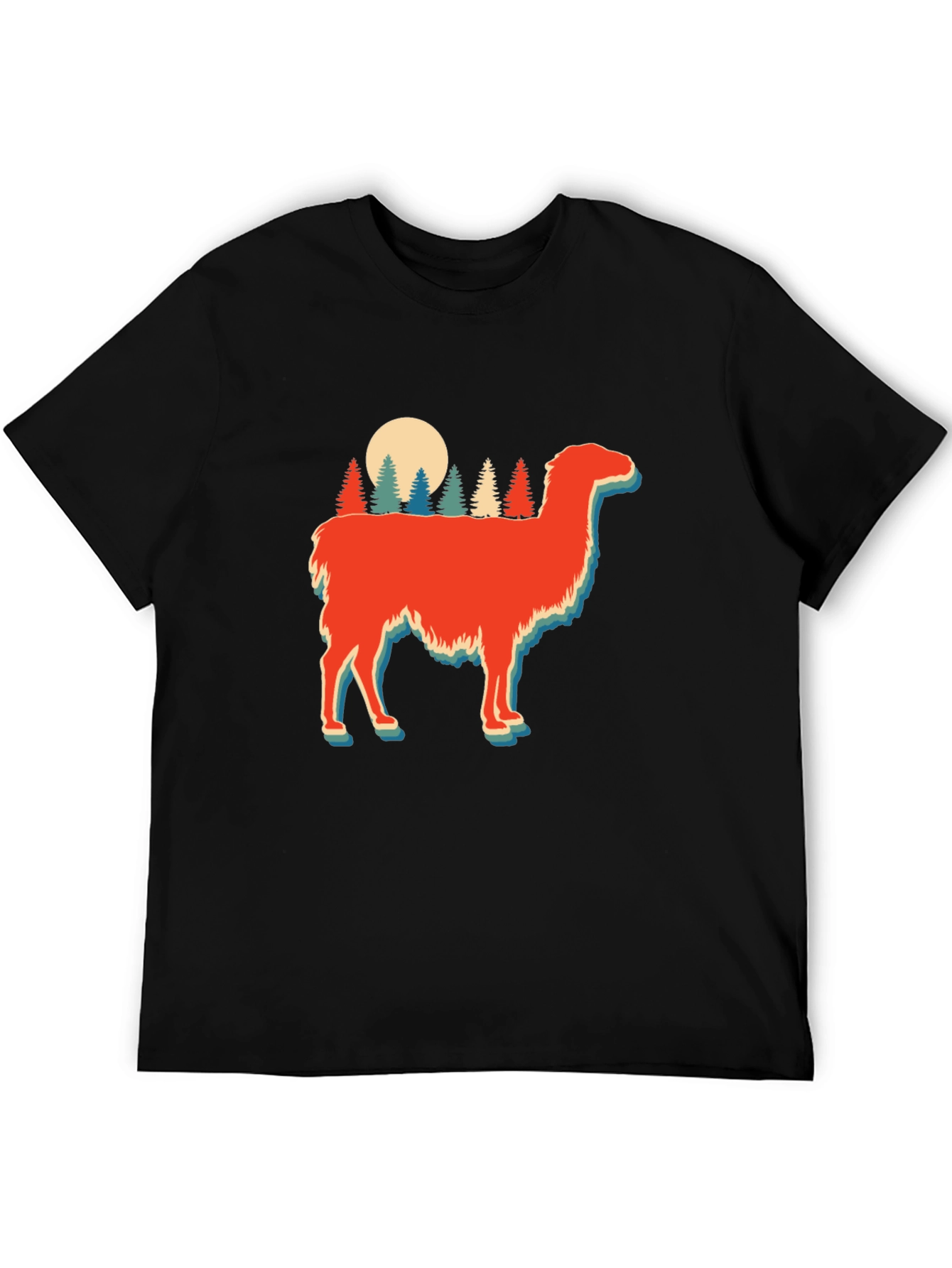 Retro Llama Forest Graphic Tee
