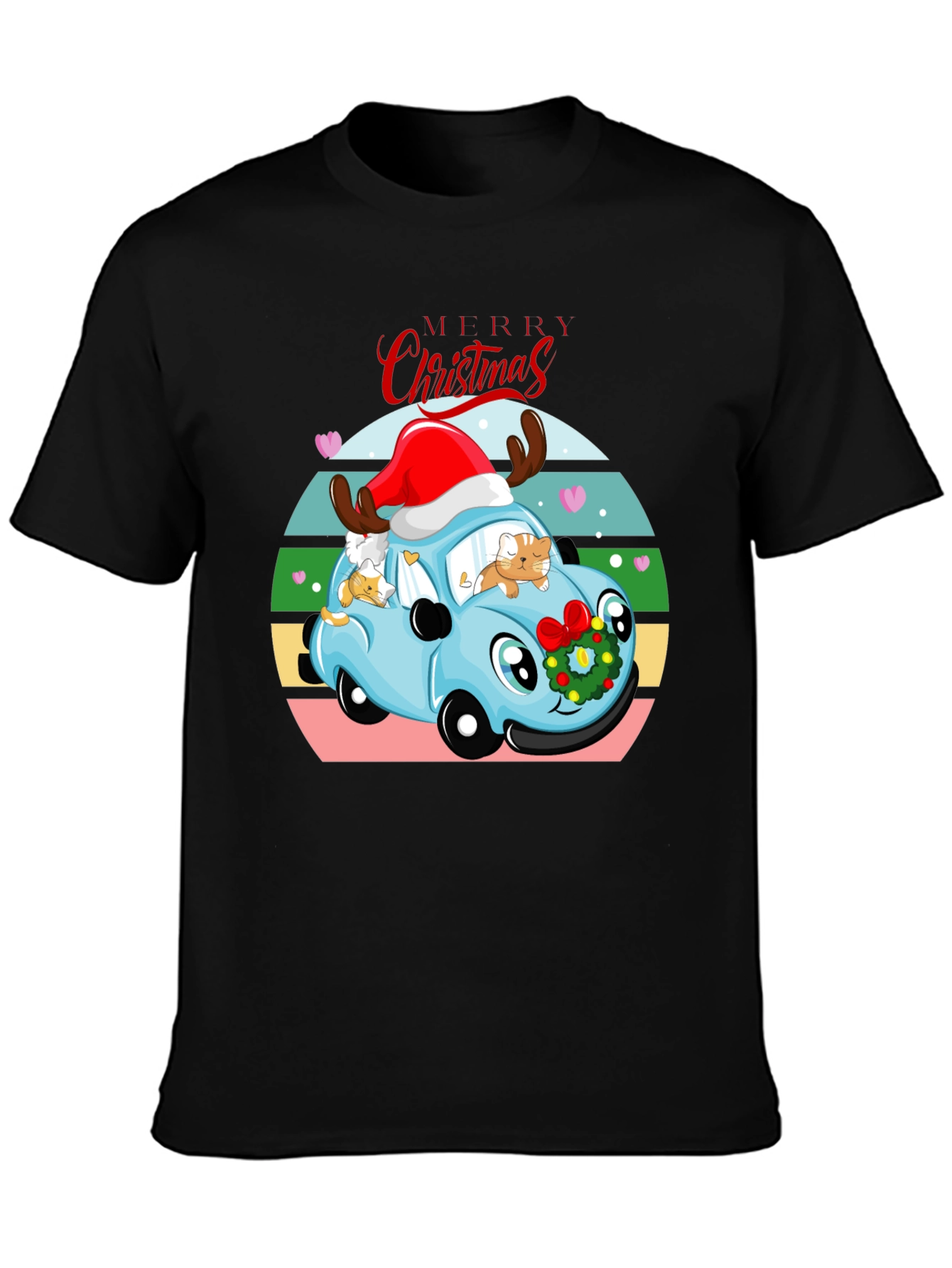 Merry Christmas Cats Car T-Shirt