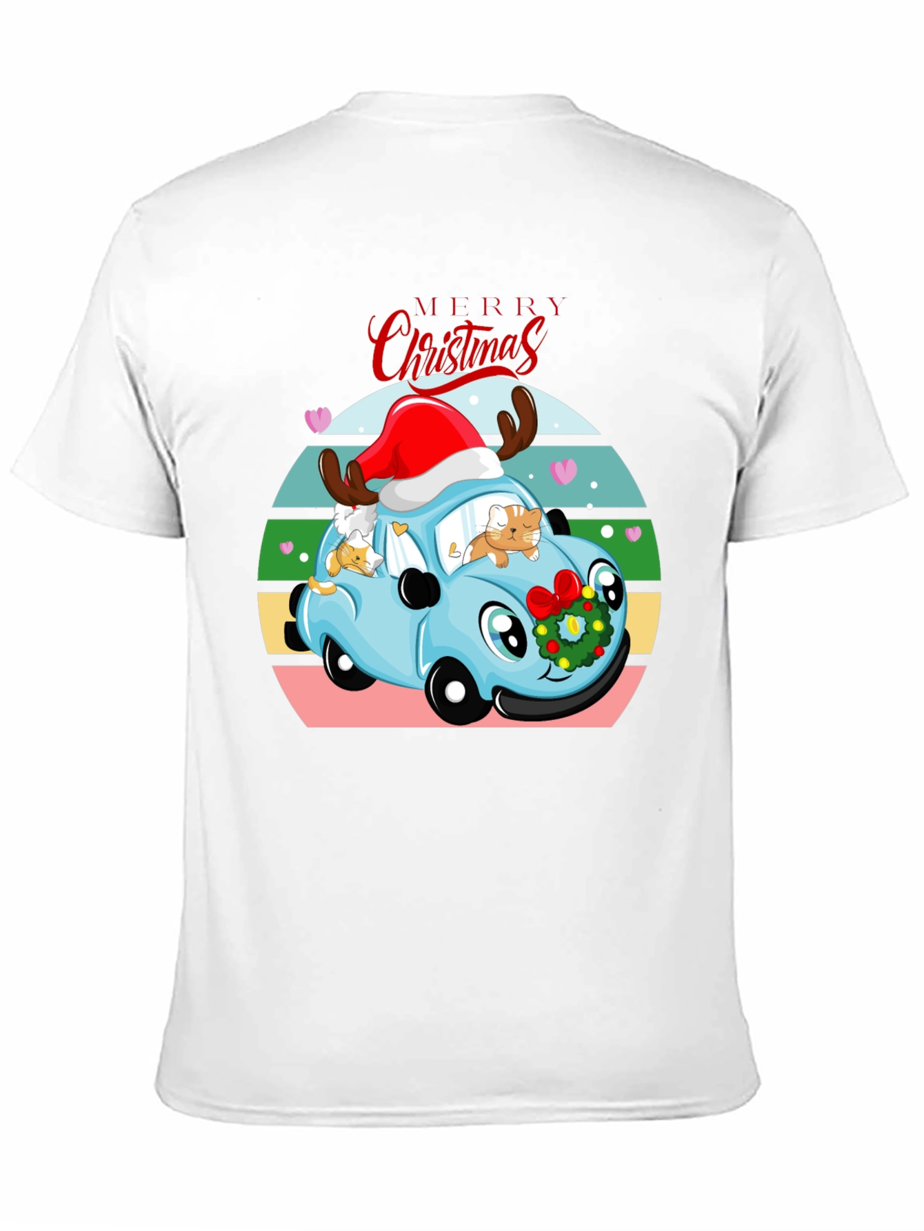 Merry Christmas Cats Car T-Shirt