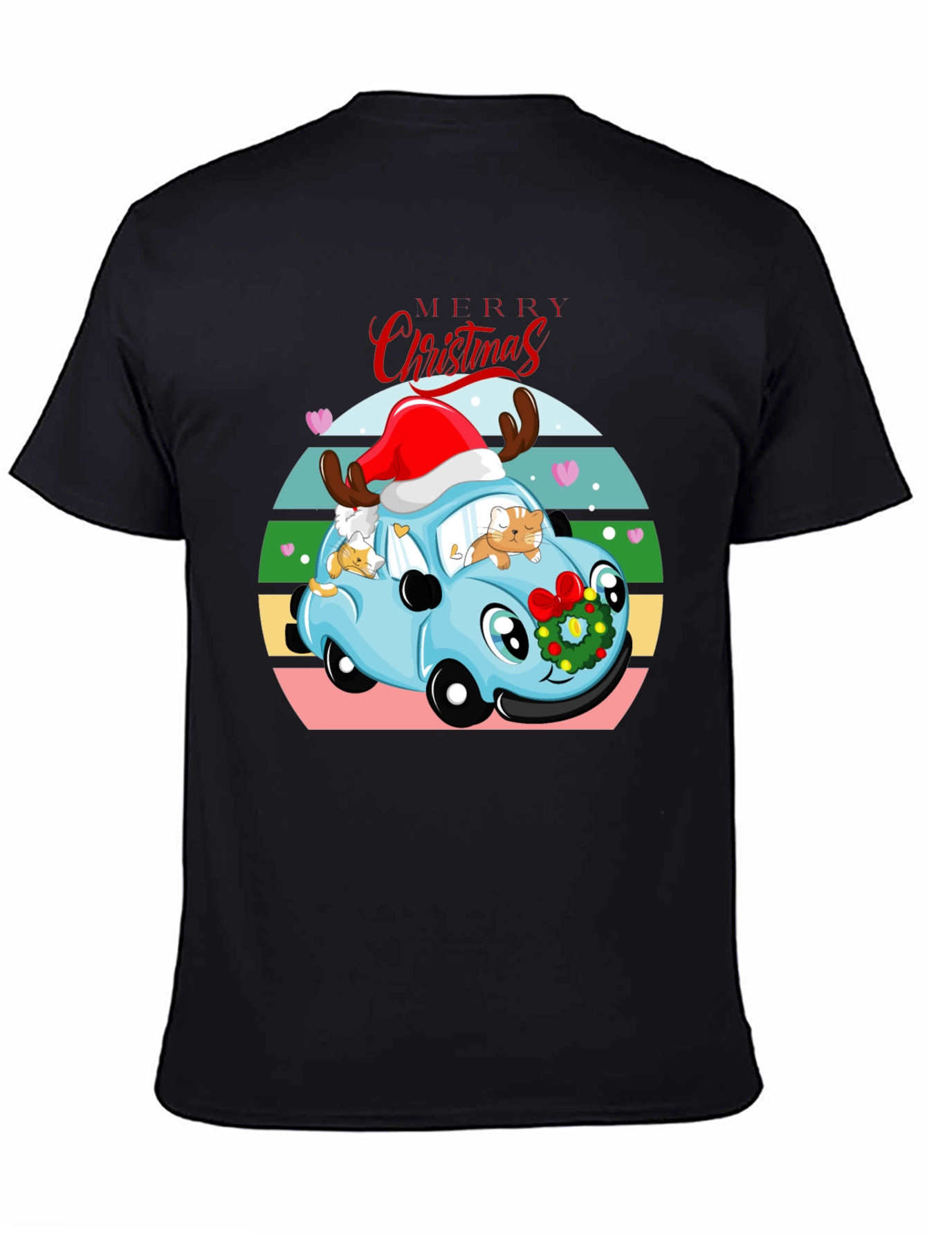 Merry Christmas Cats Car T-Shirt