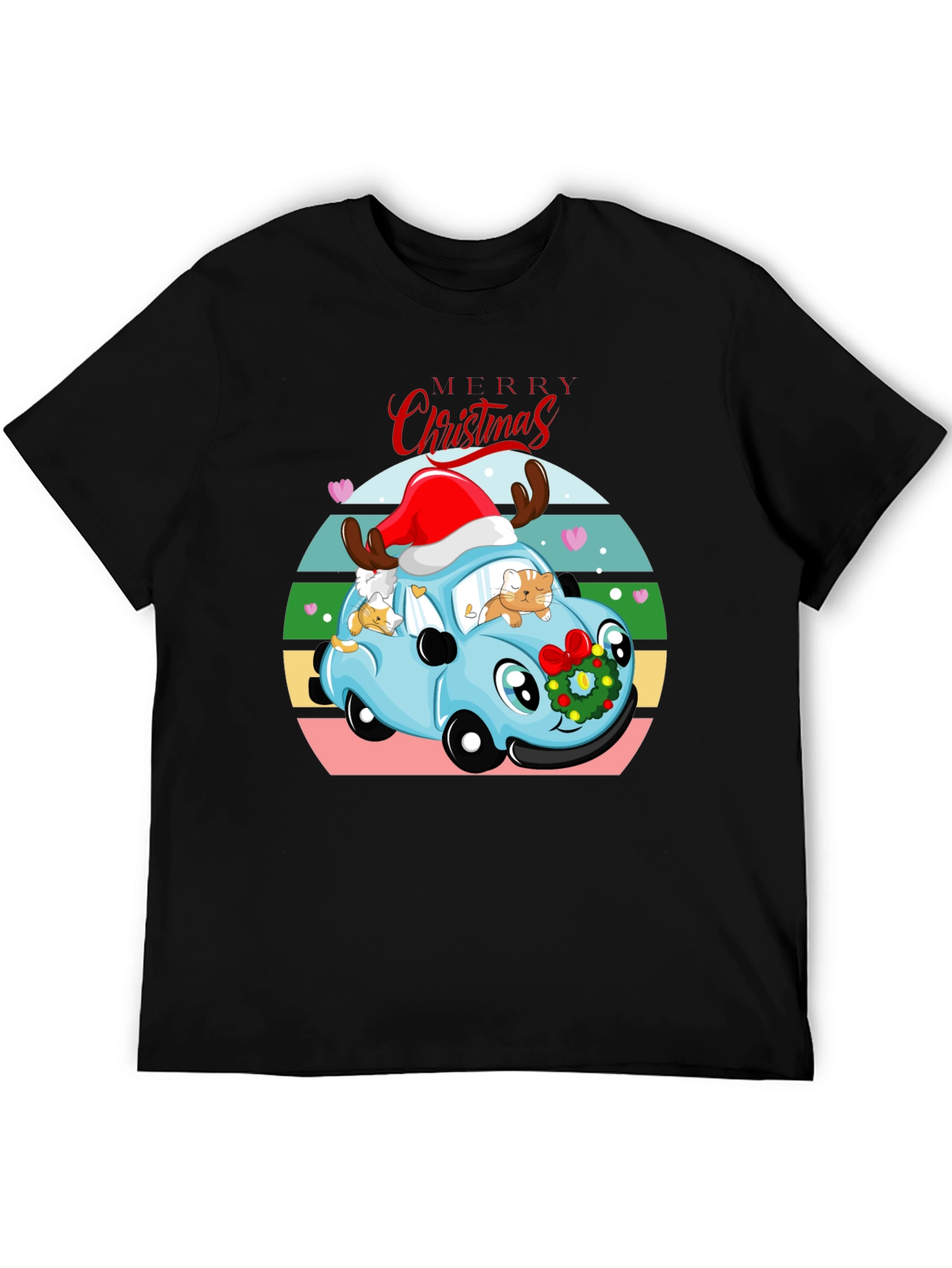 Merry Christmas Cats Car T-Shirt