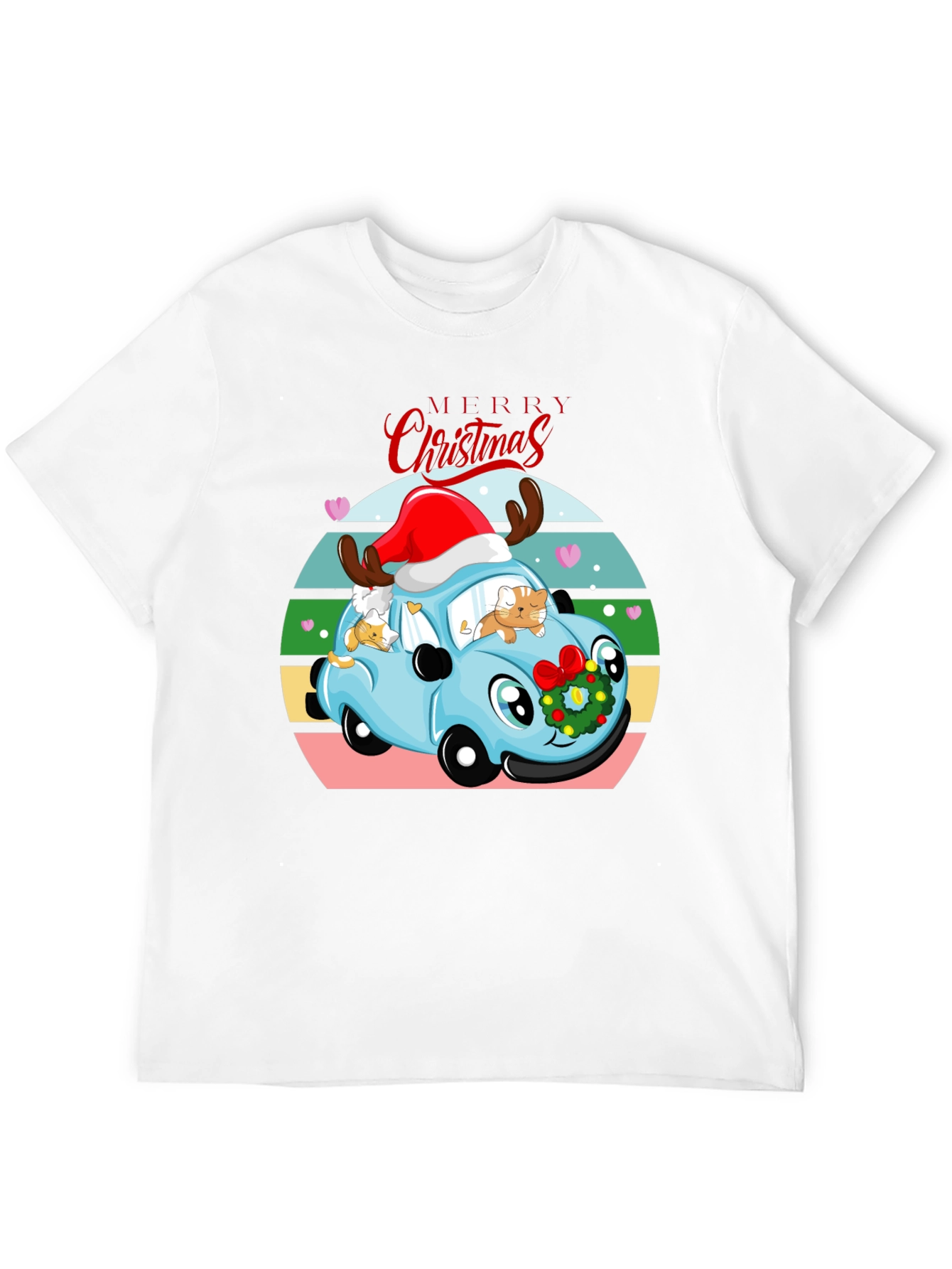 Merry Christmas Cats Car T-Shirt