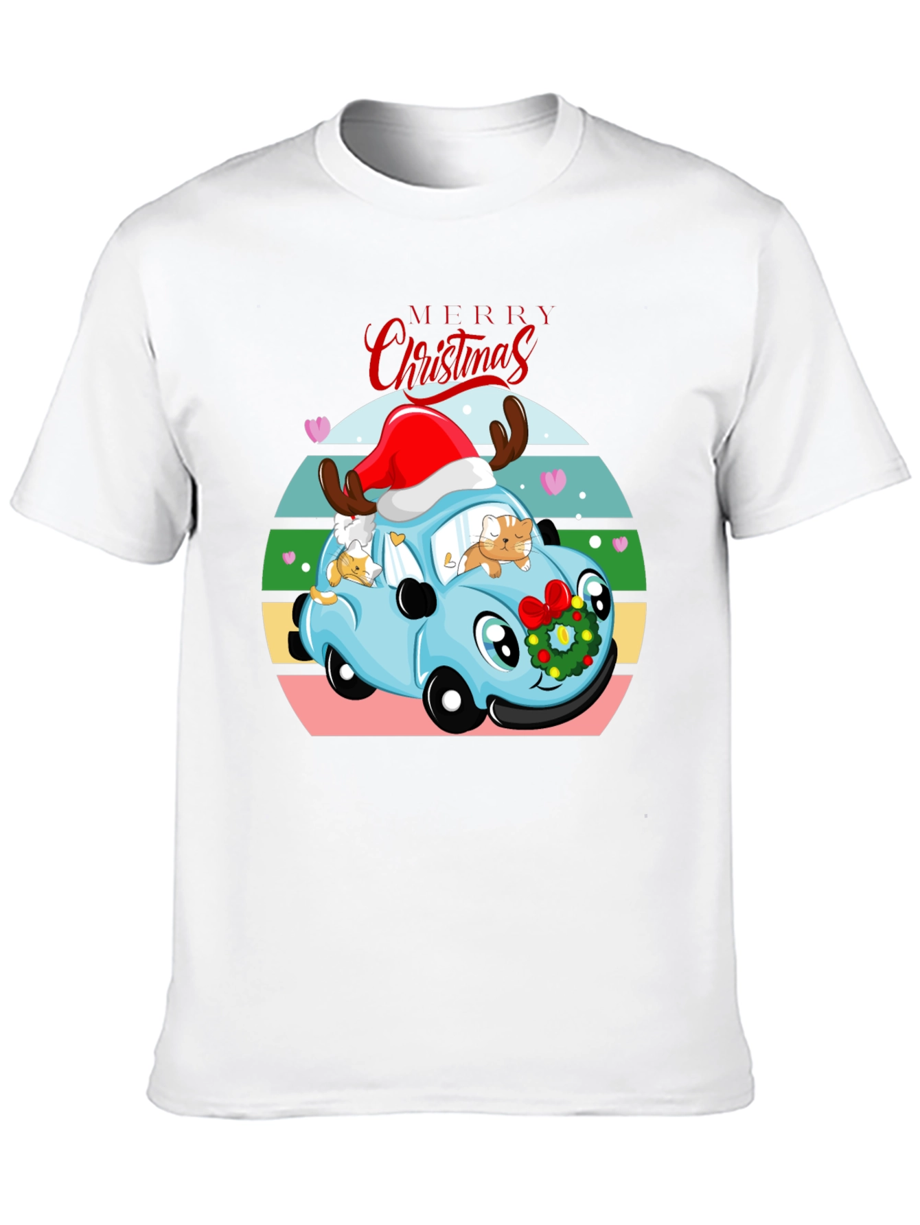 Merry Christmas Cats Car T-Shirt