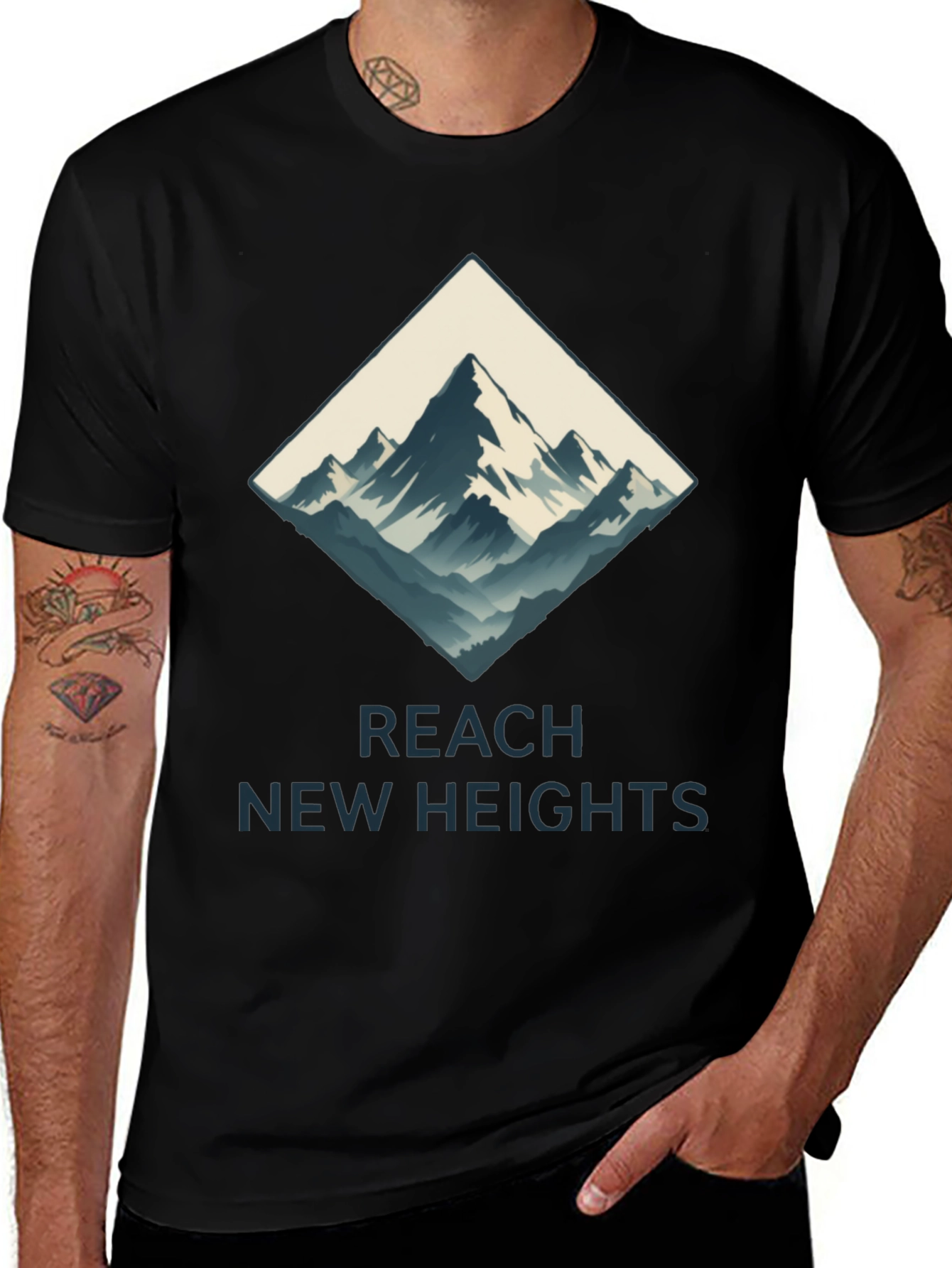 Reach New Heights Mountain Graphic Tee