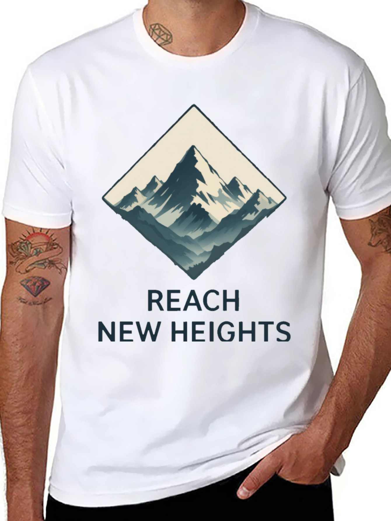 Reach New Heights Mountain Graphic Tee