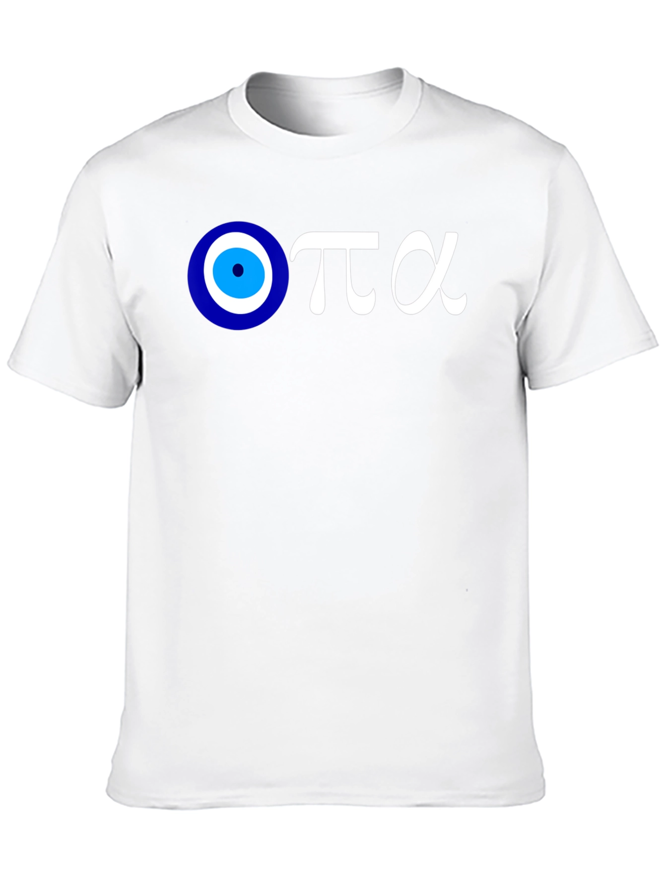 Evil Eye Greek Letters Black Cotton T-Shirt