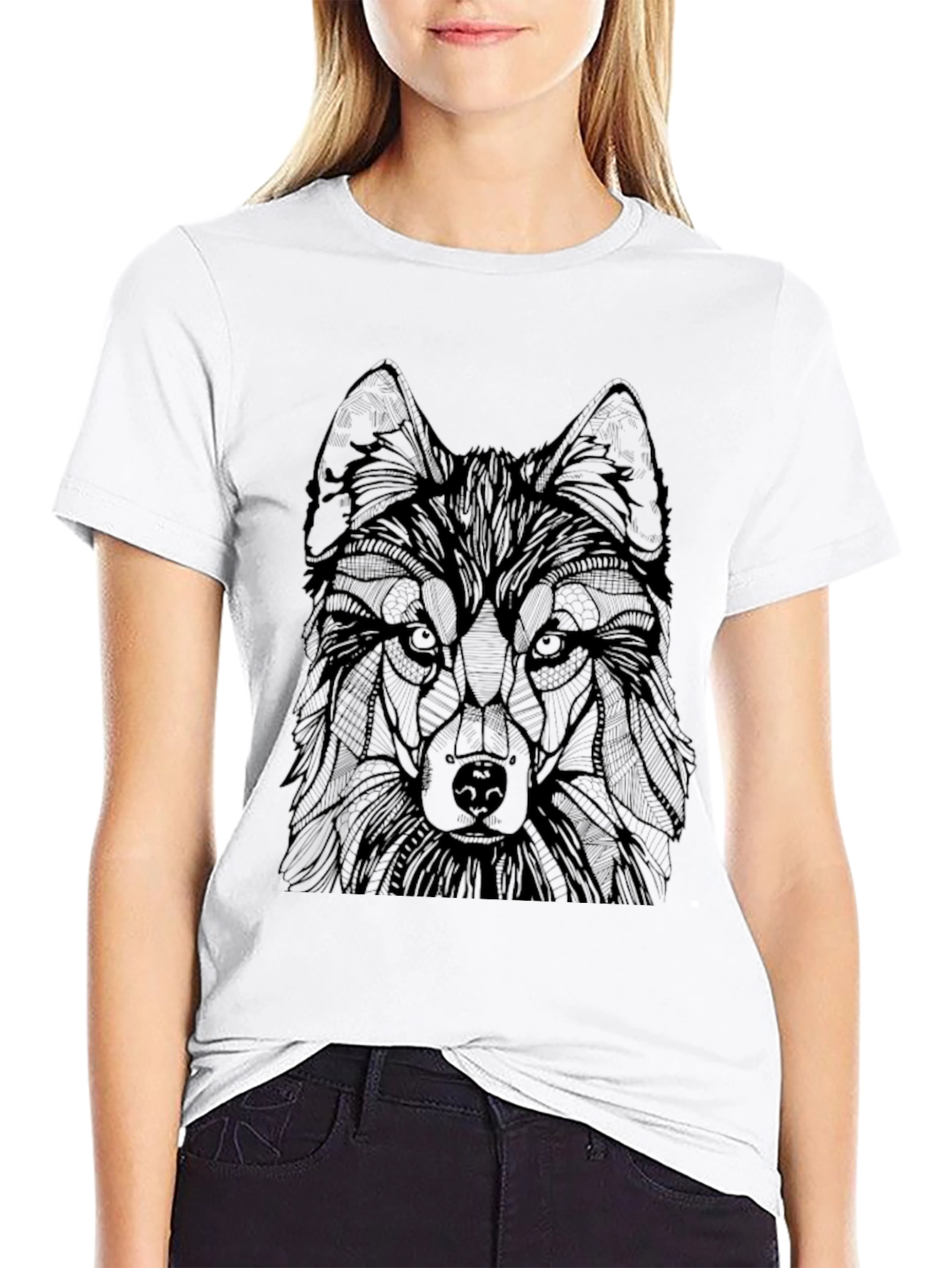 Wolf Graphic Print Mens T-Shirt