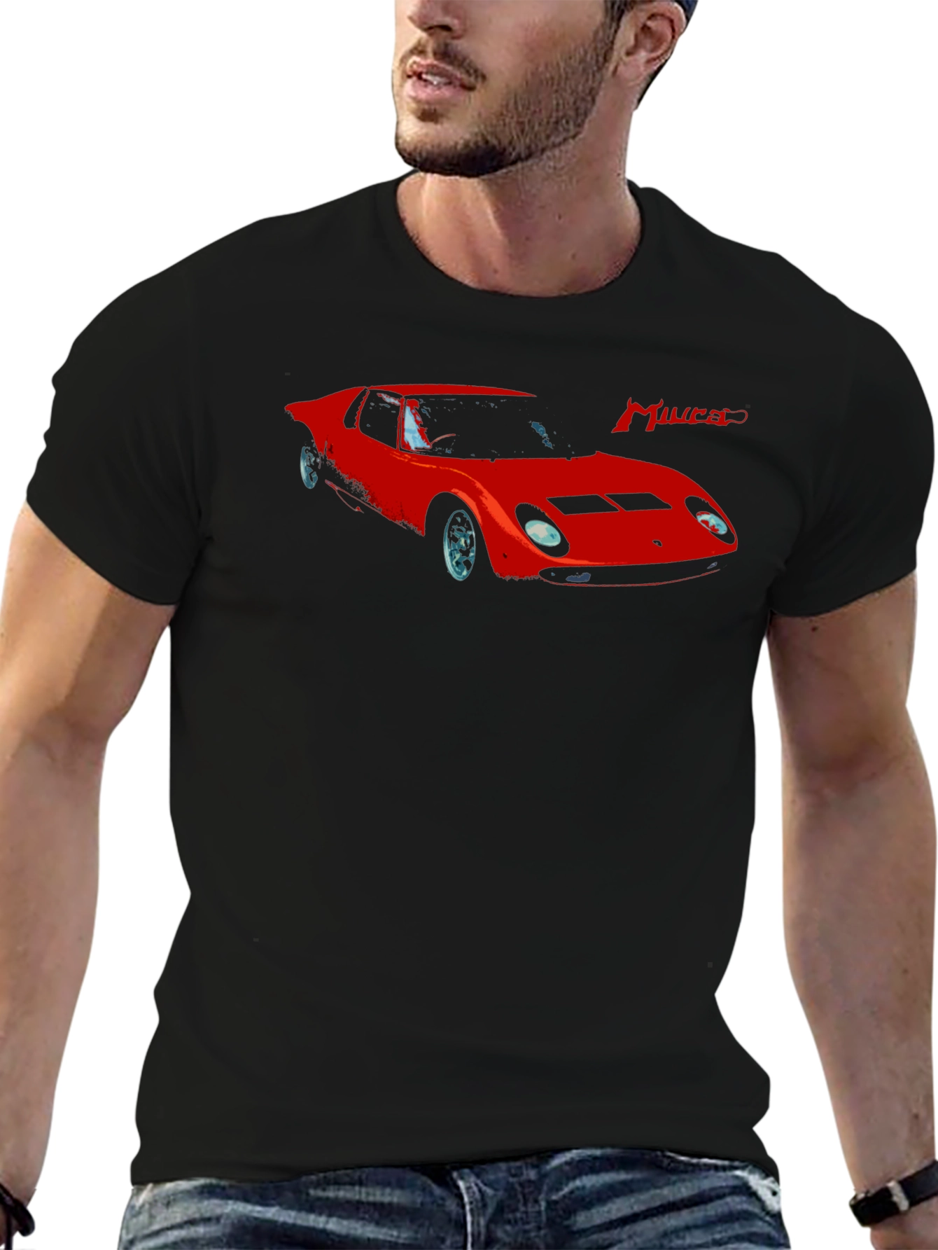 Miura Car Graphic T-Shirt - Stylish Classic Car Tee