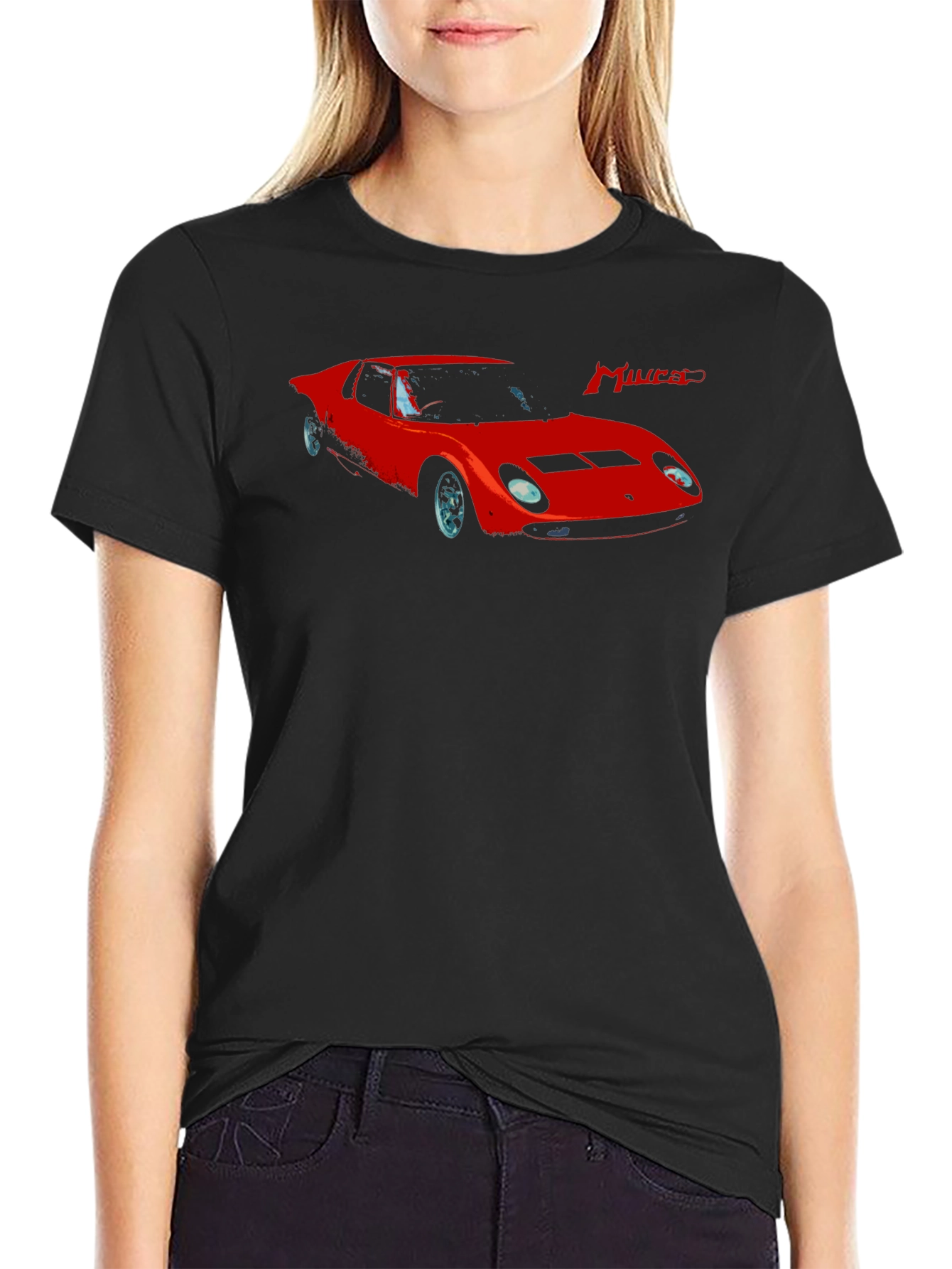Miura Car Graphic T-Shirt - Stylish Classic Car Tee