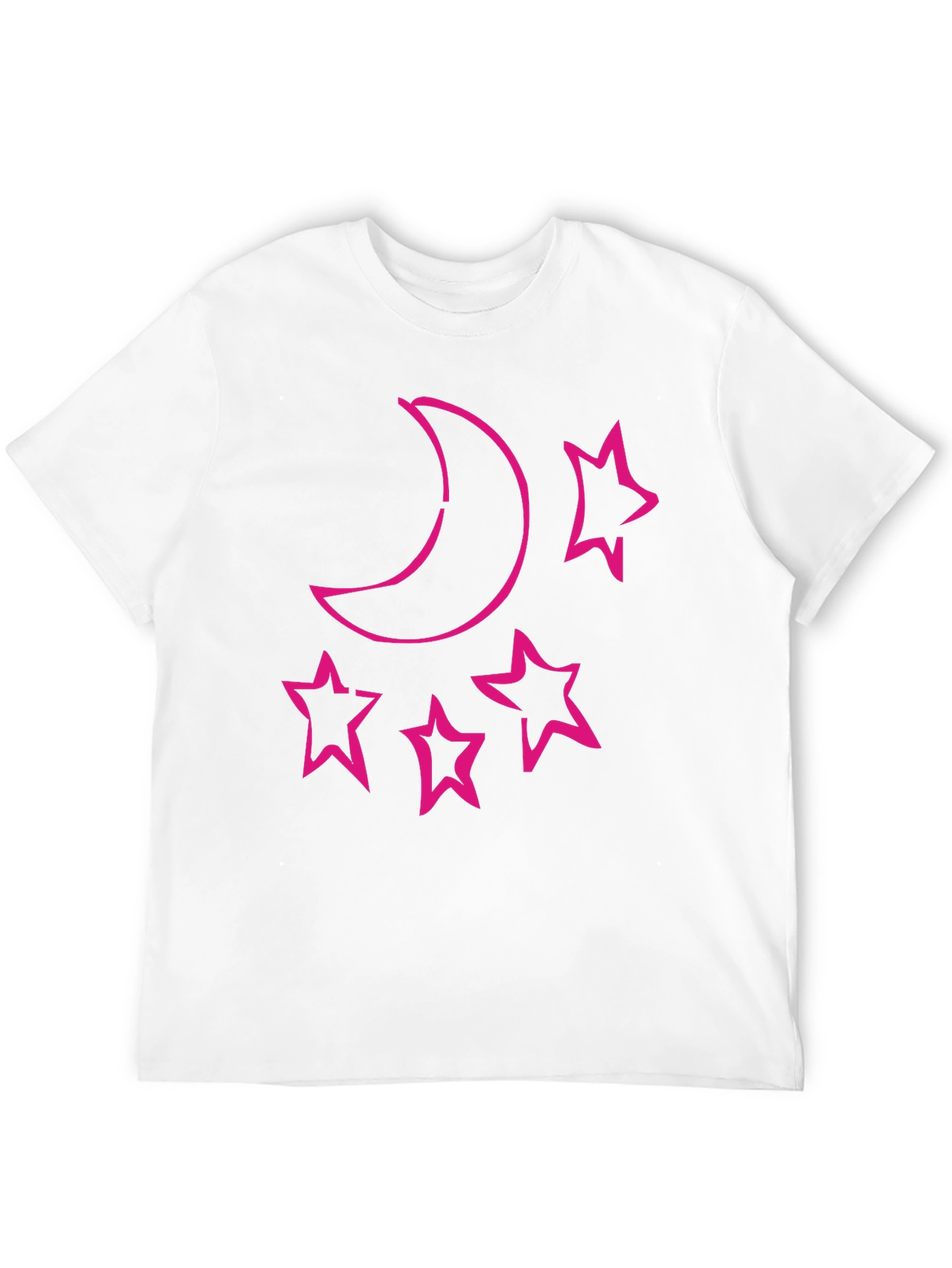 Moon & Stars Graphic Tee - Black Cotton T-Shirt