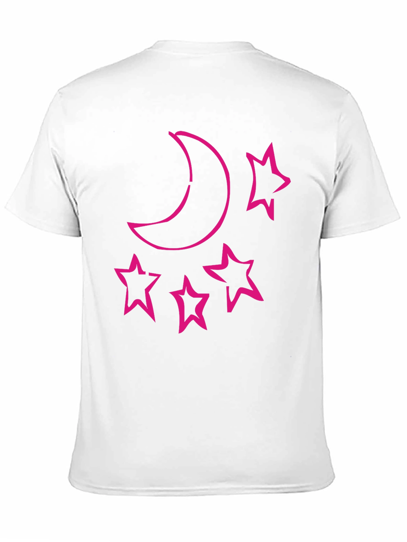 Moon & Stars Graphic Tee - Black Cotton T-Shirt