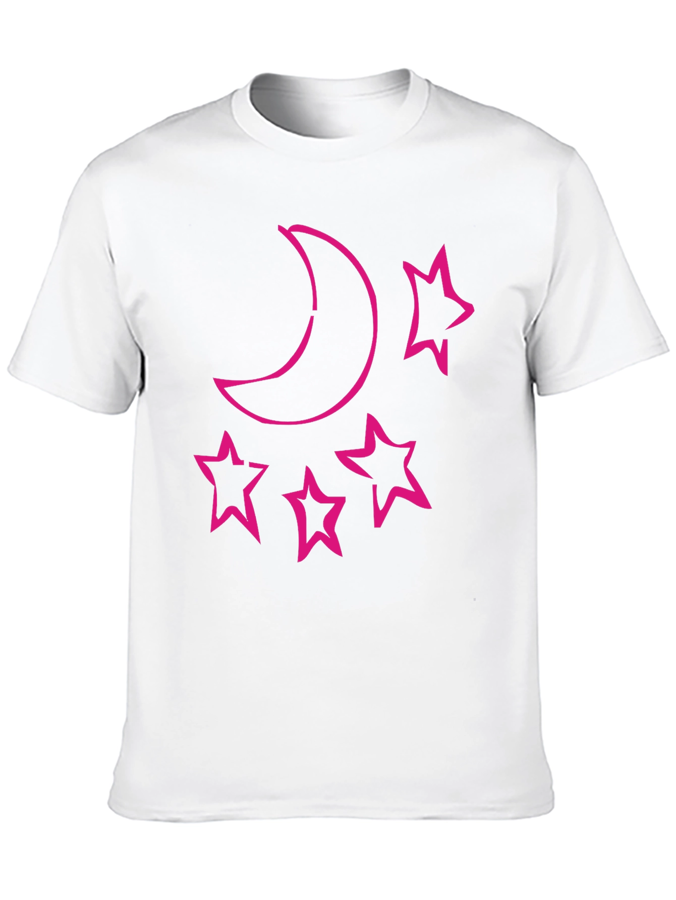 Moon & Stars Graphic Tee - Black Cotton T-Shirt