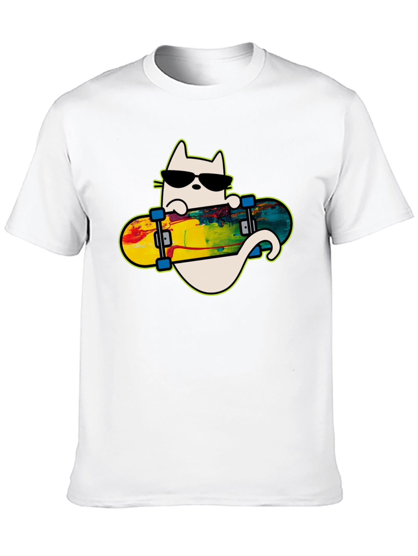 Cool Cat Skateboarder Graphic Tee