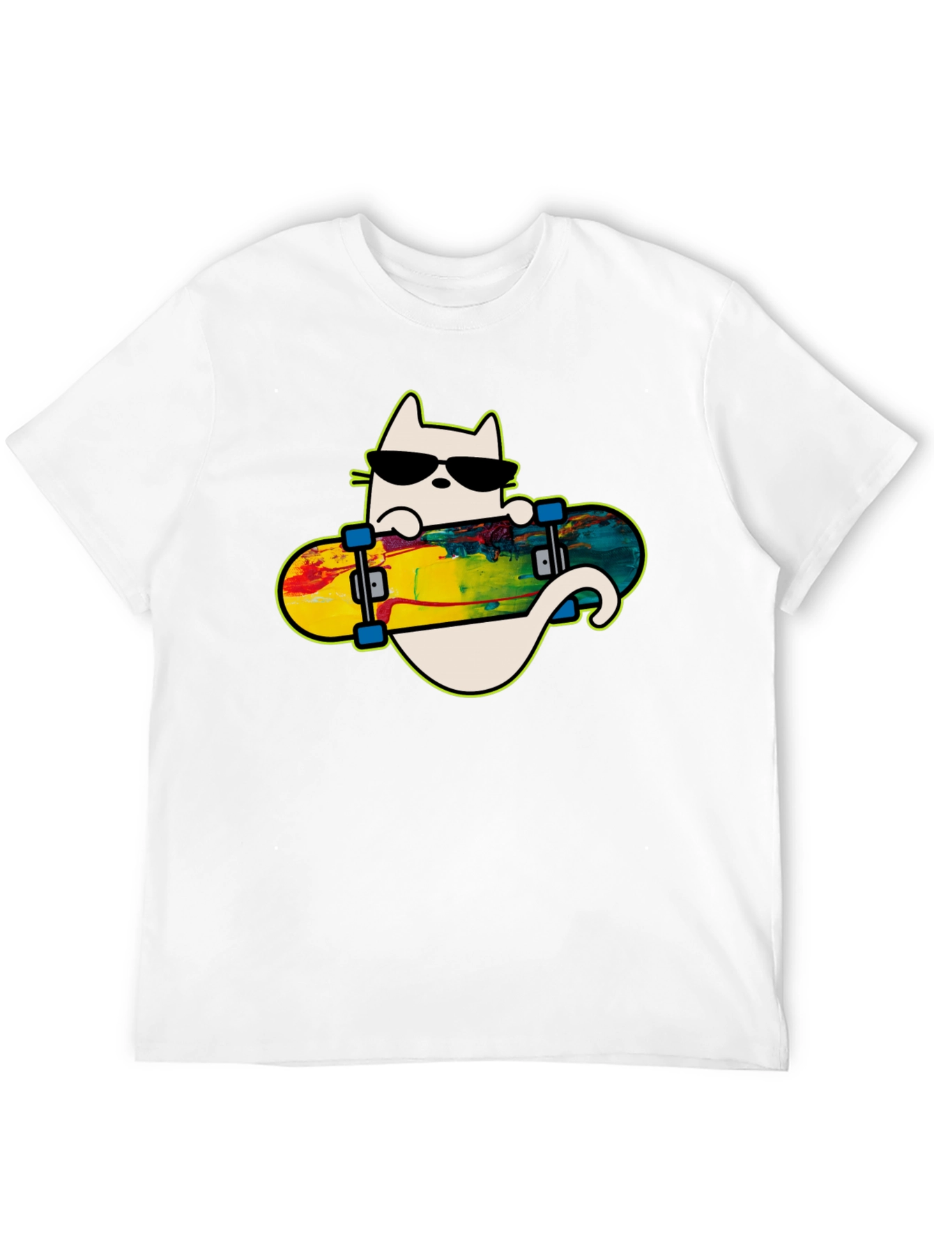 Cool Cat Skateboarder Graphic Tee
