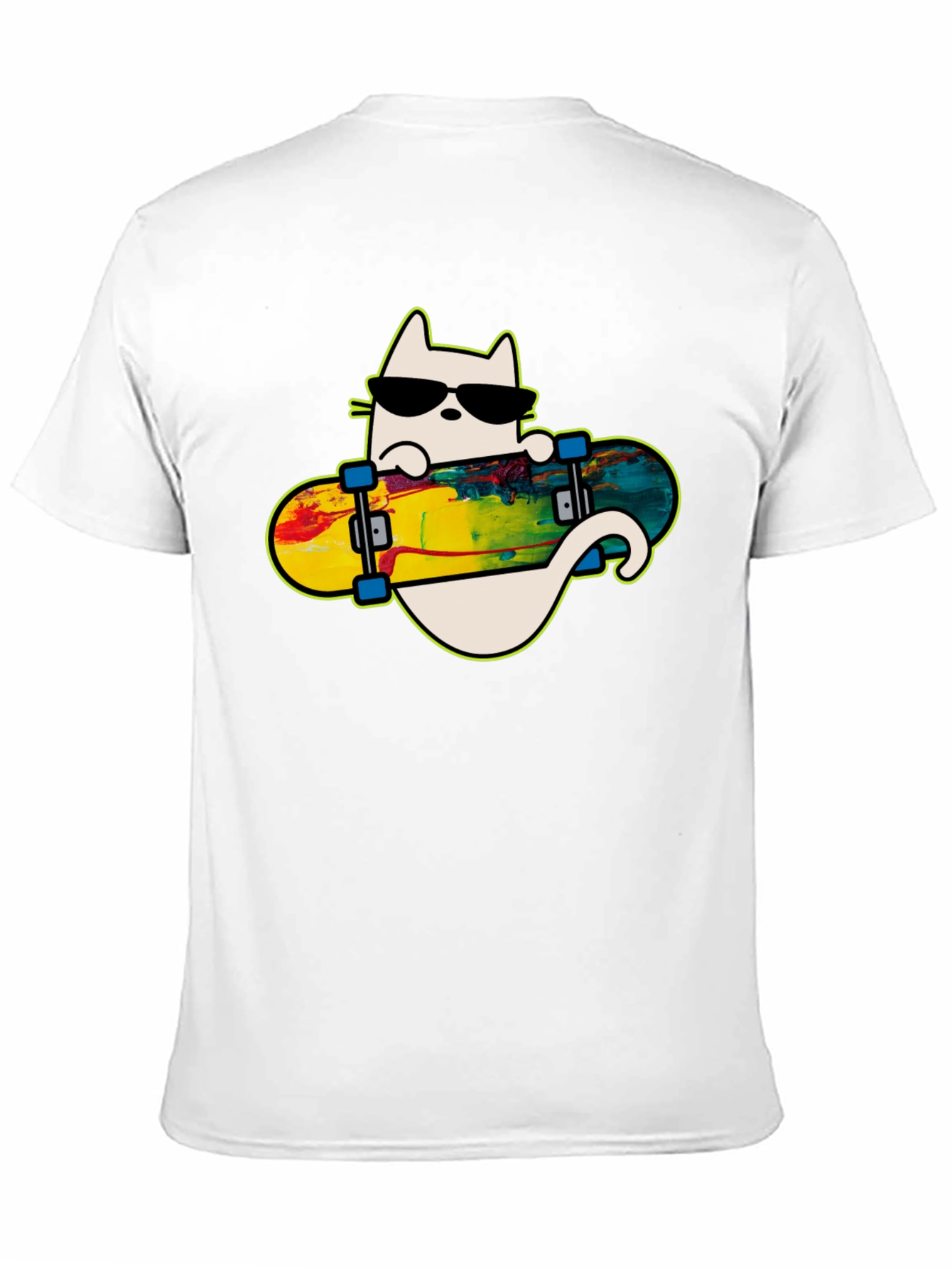 Cool Cat Skateboarder Graphic Tee