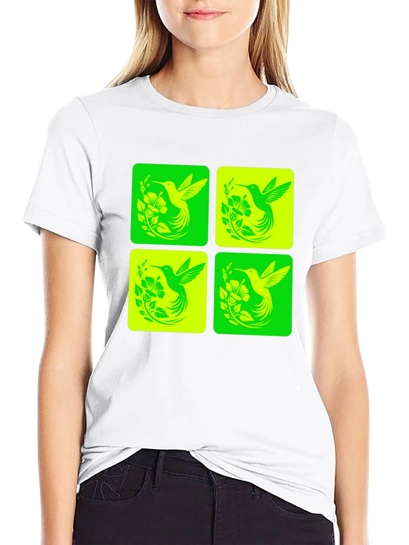 Hummingbird Graphic Tee - Trendy Nature Design