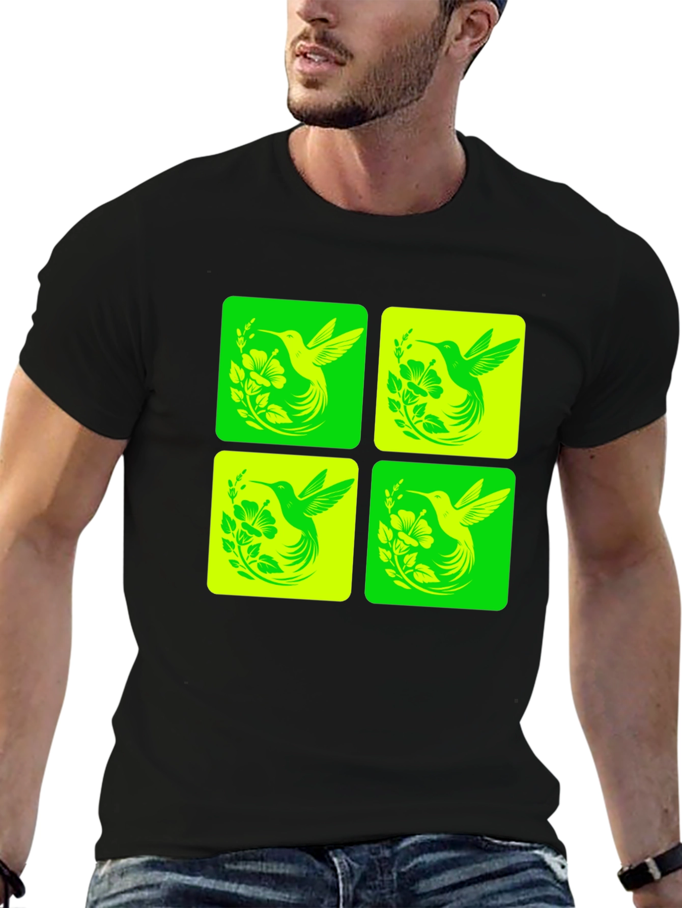 Hummingbird Graphic Tee - Trendy Nature Design
