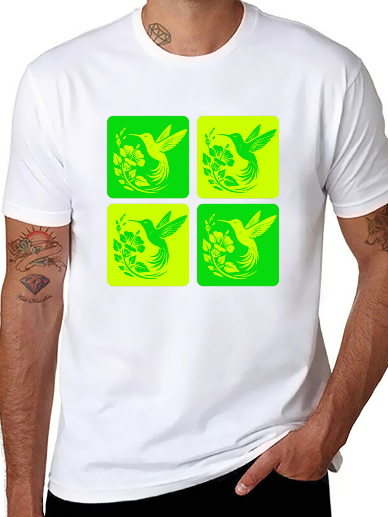Hummingbird Graphic Tee - Trendy Nature Design