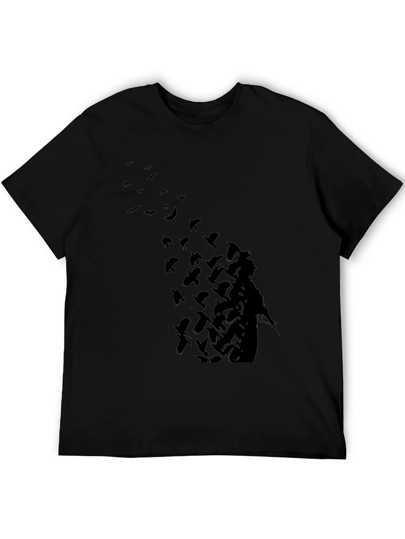 Mens Black Graphic Tee - Soldier into Birds