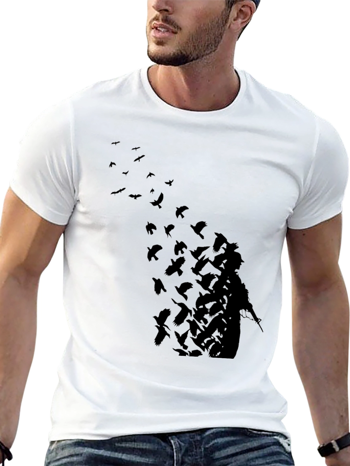 Mens Black Graphic Tee - Soldier into Birds