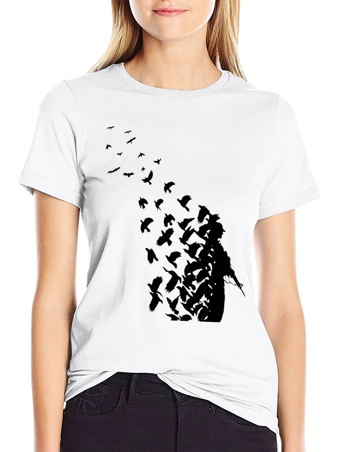 Mens Black Graphic Tee - Soldier into Birds