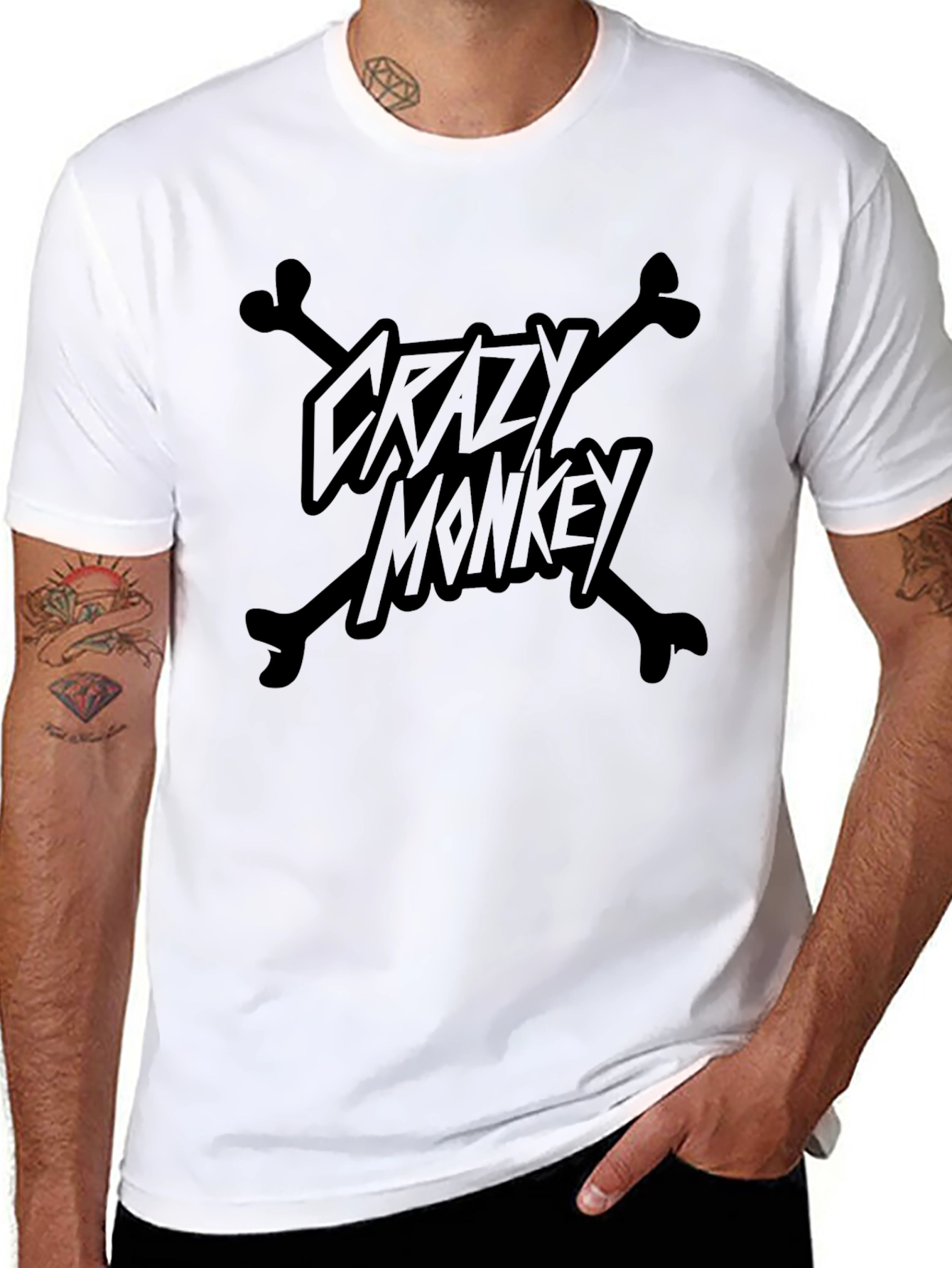 Crazy Monkey T-Shirt - Black Graphic Tee