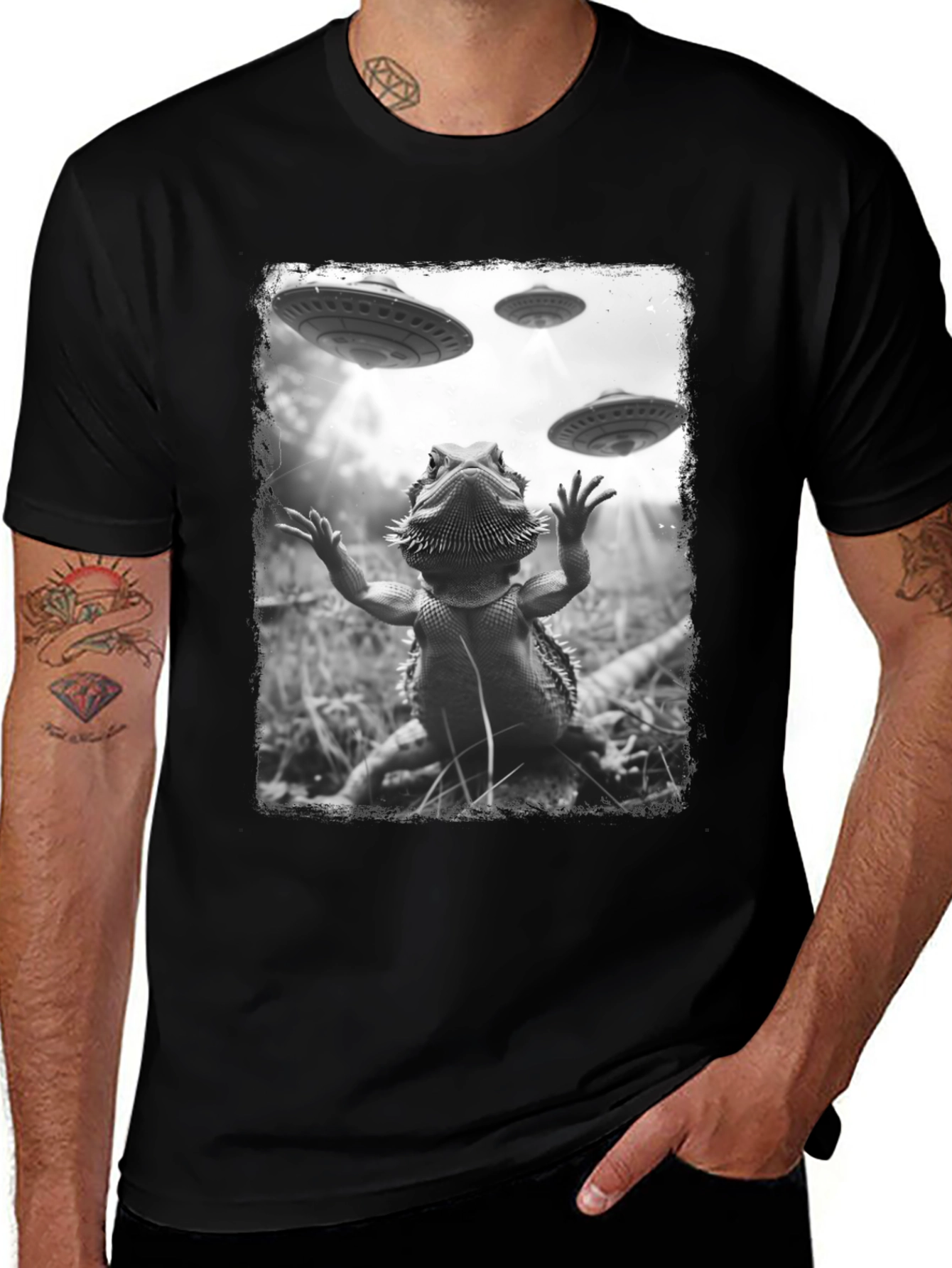 Bearded Dragon UFO Abduction T-Shirt