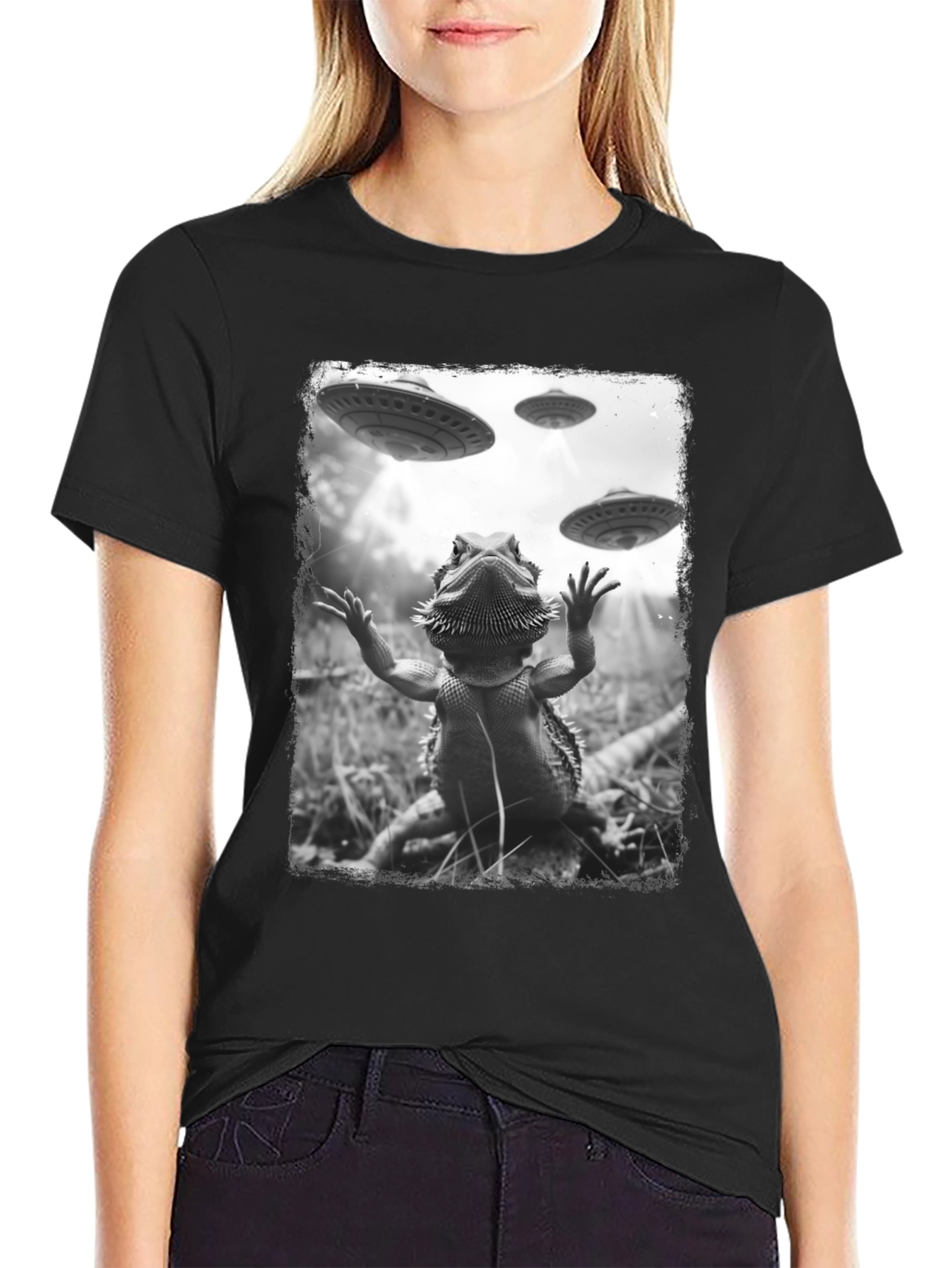 Bearded Dragon UFO Abduction T-Shirt
