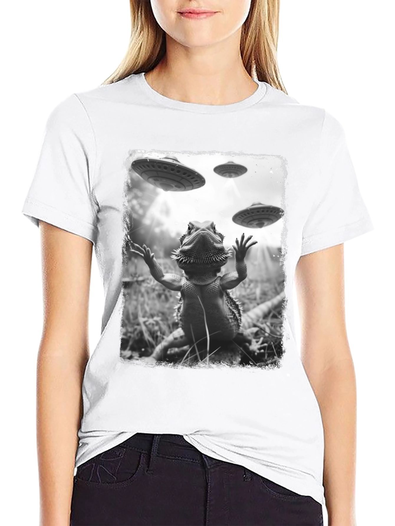Bearded Dragon UFO Abduction T-Shirt
