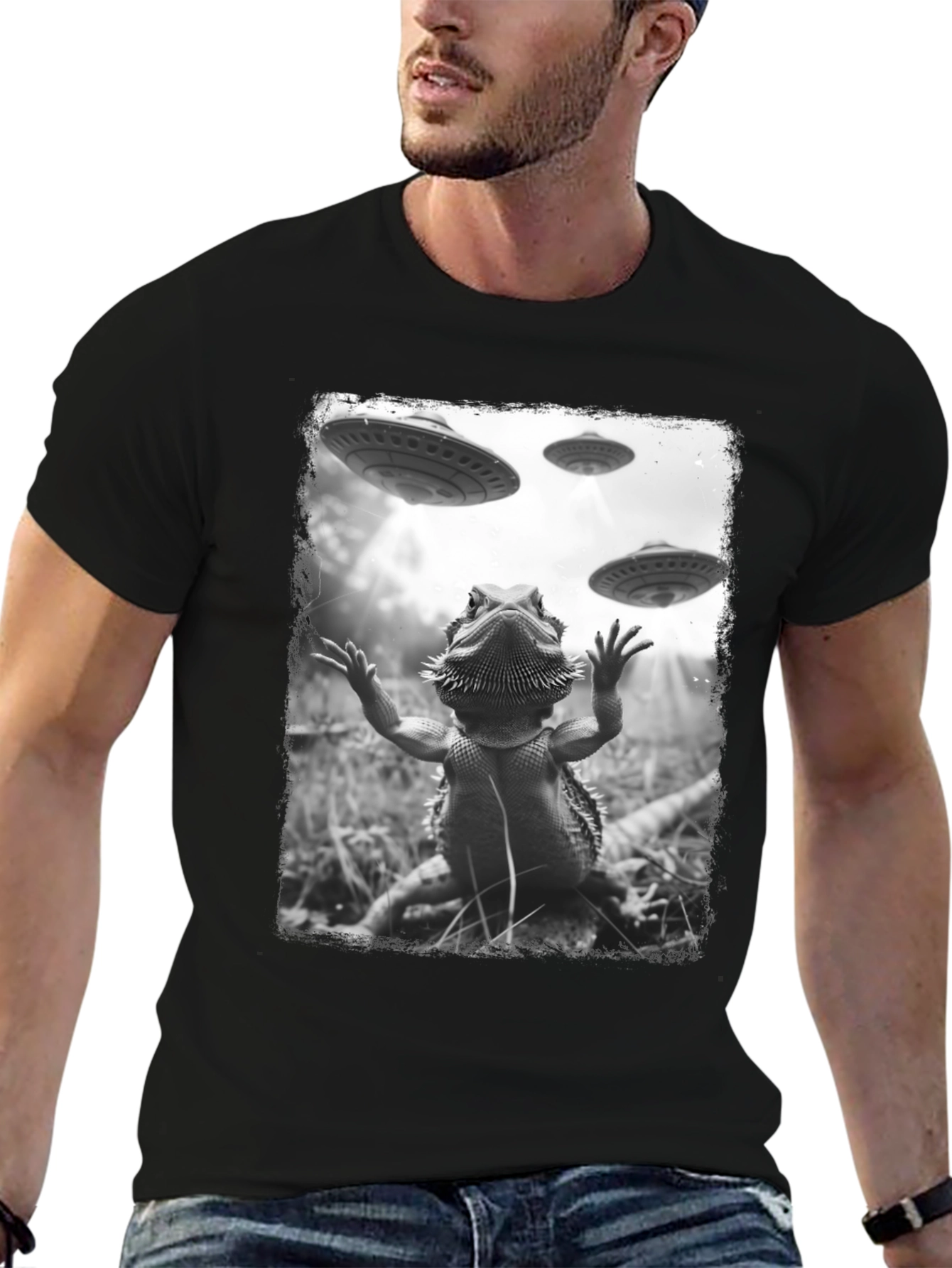 Bearded Dragon UFO Abduction T-Shirt