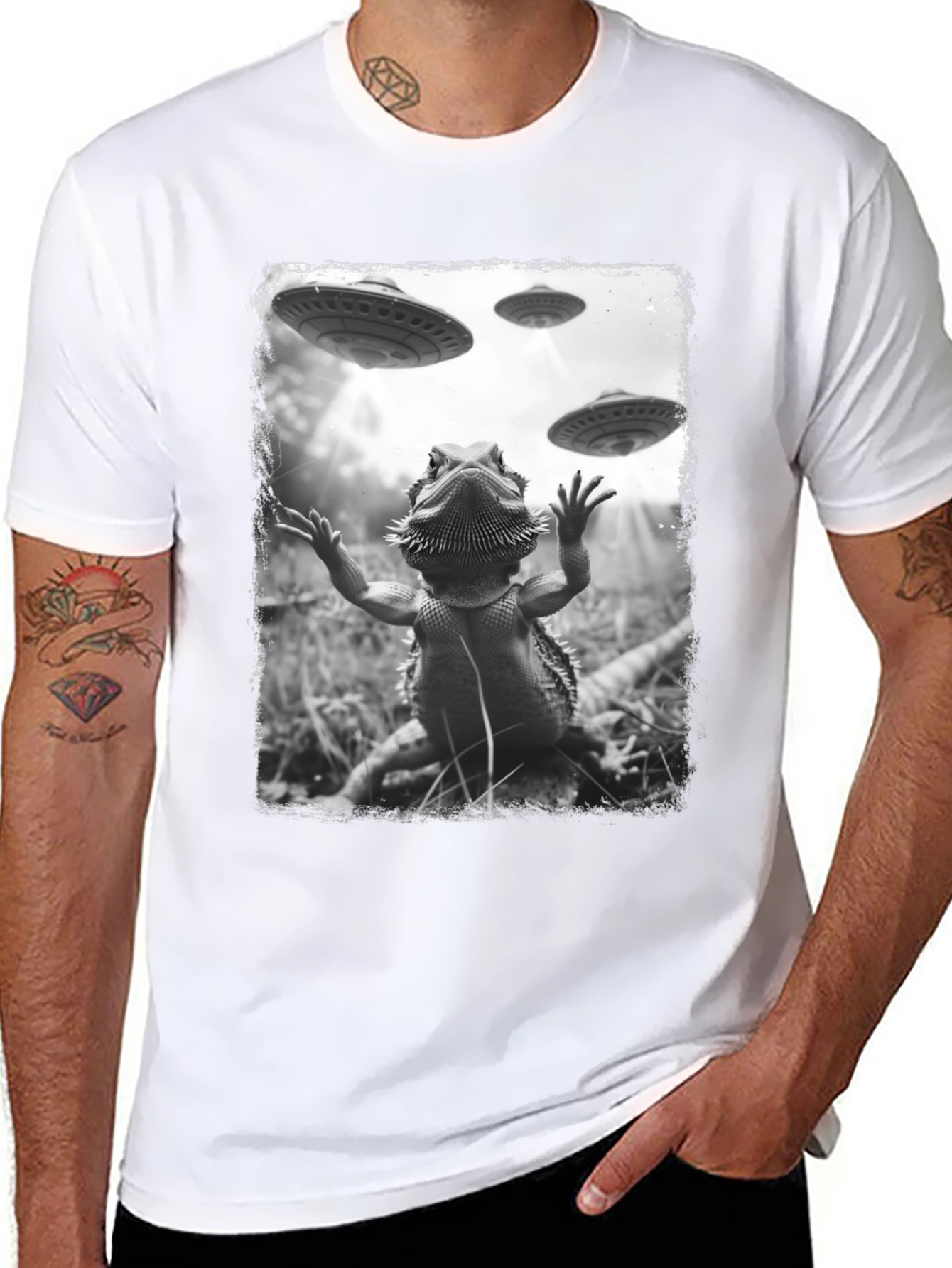 Bearded Dragon UFO Abduction T-Shirt