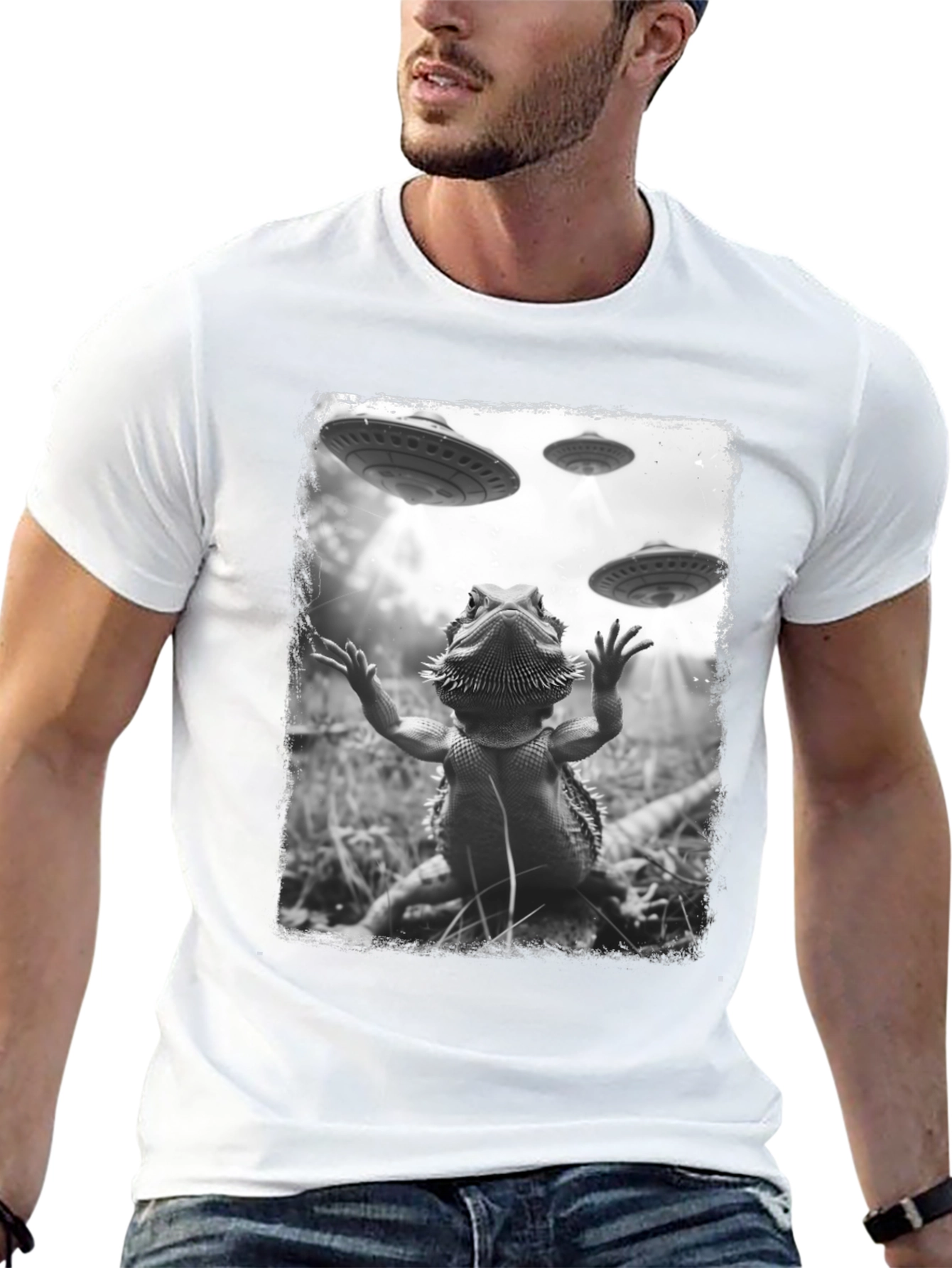 Bearded Dragon UFO Abduction T-Shirt