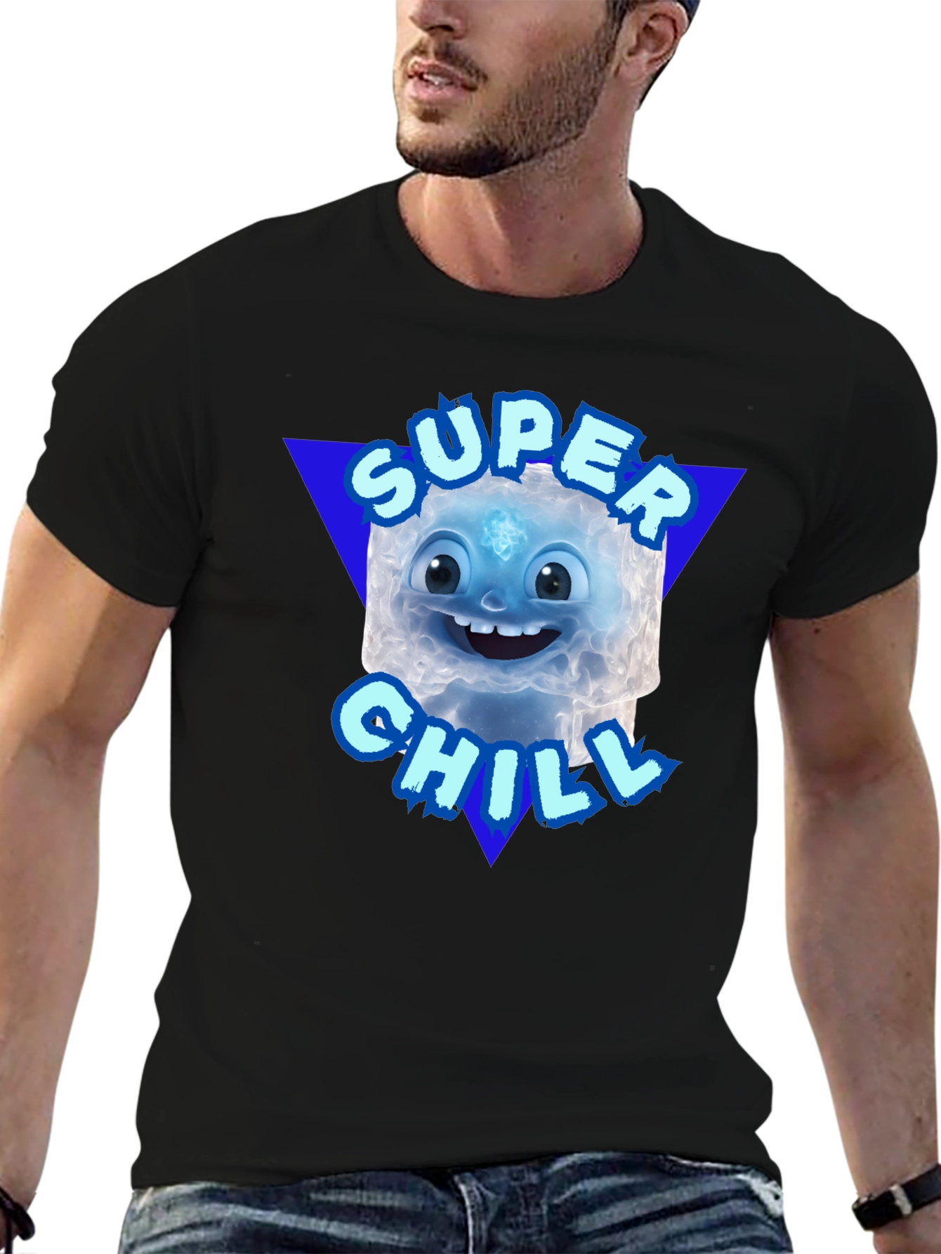 Super Chill Character Black T-Shirt