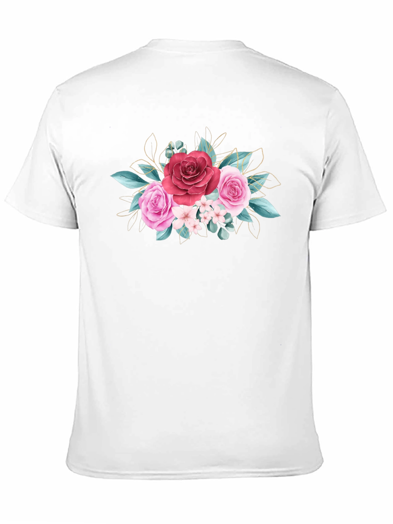 Floral Rose Graphic Tee - Stylish Black T-Shirt