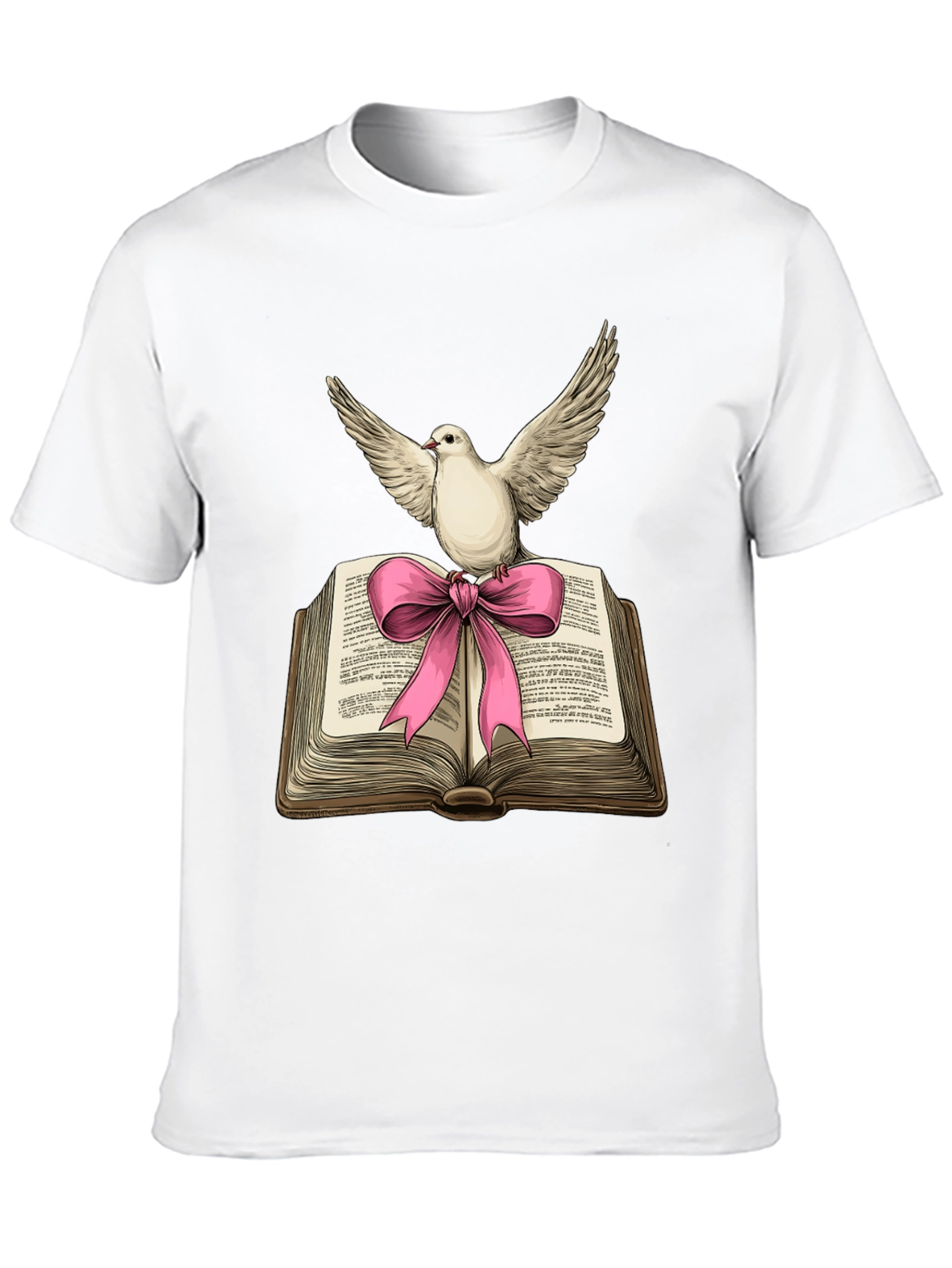 Dove on Book T-Shirt - Peace & Knowledge