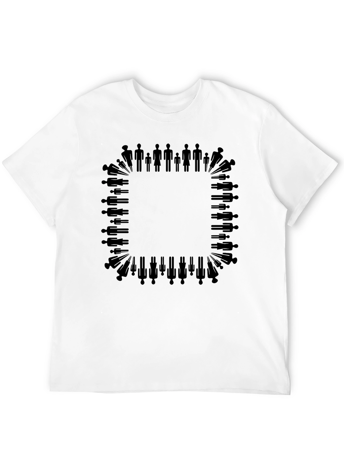 Silhouette People Border Black T-Shirt