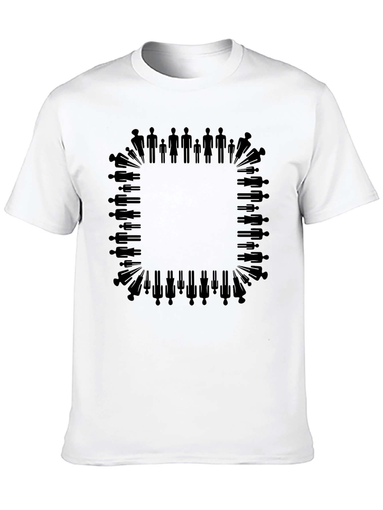 Silhouette People Border Black T-Shirt