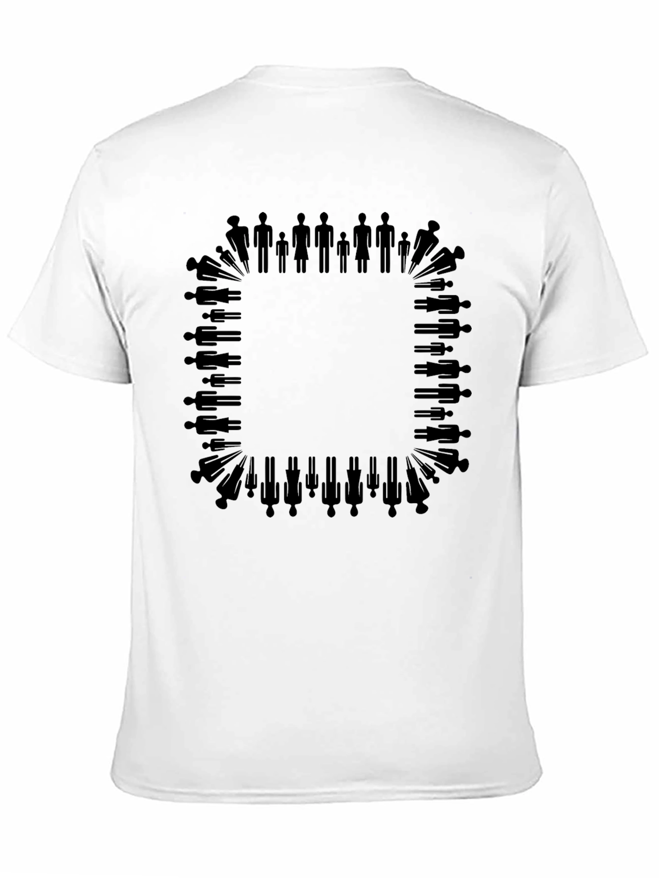 Silhouette People Border Black T-Shirt