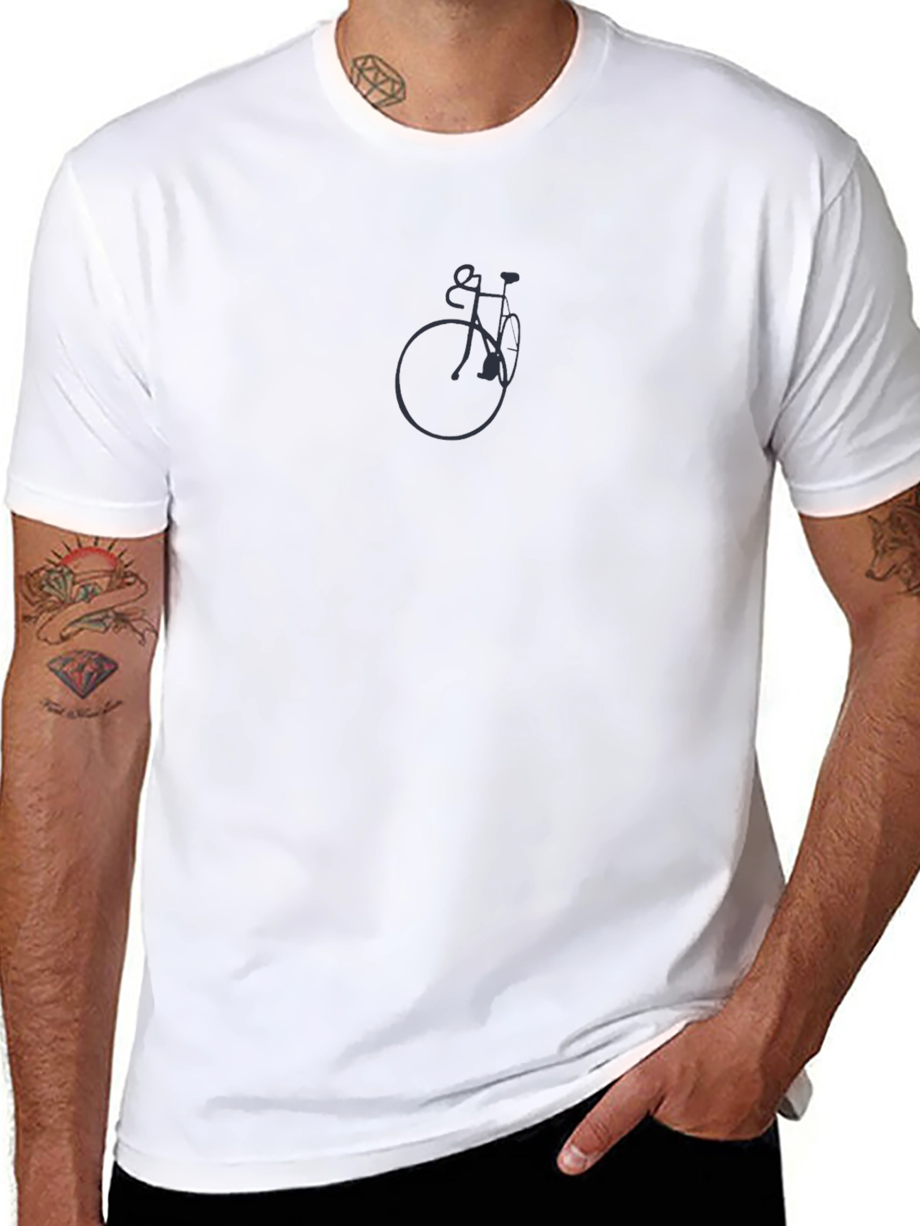 Minimalist Bike Graphic T-Shirt - Black