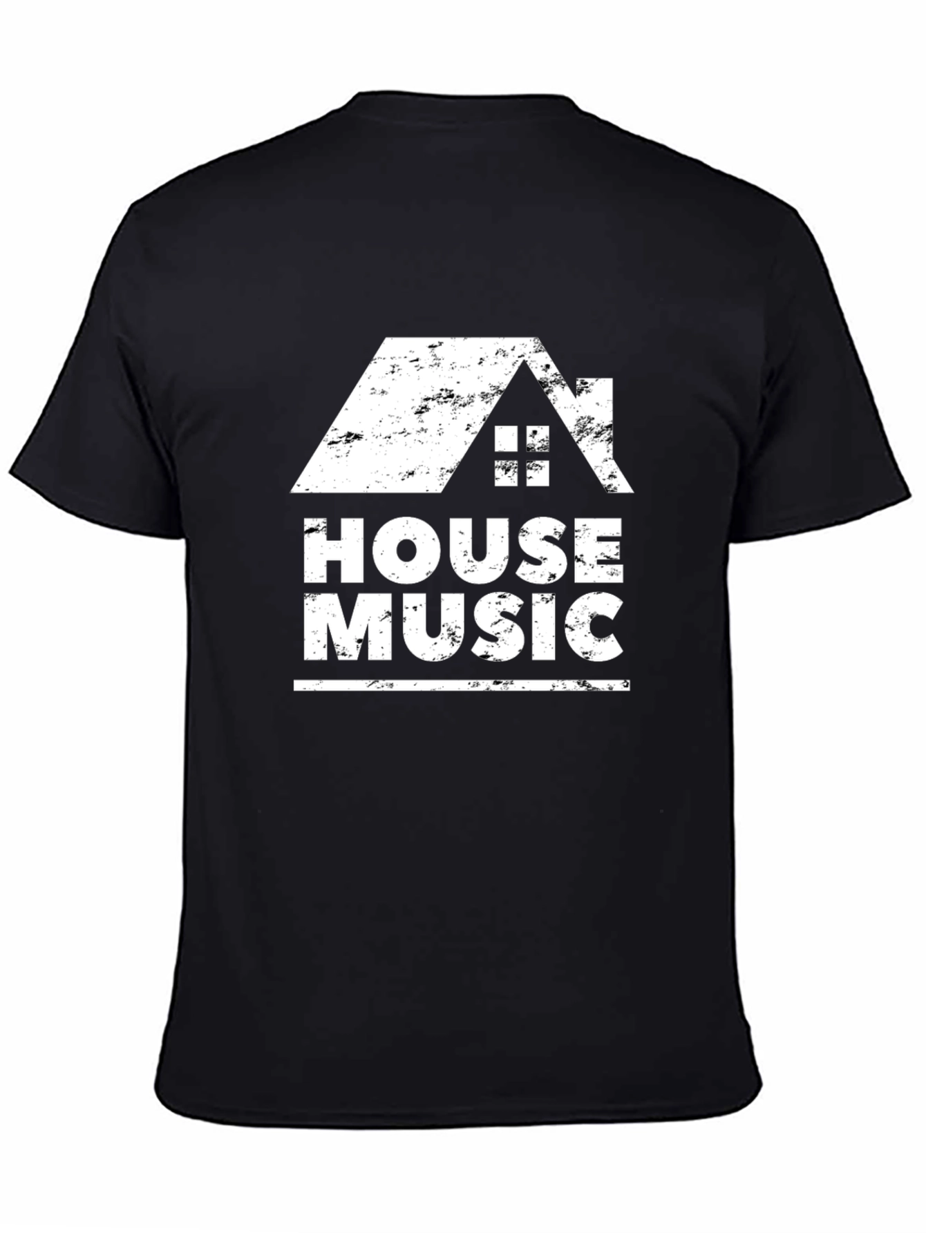 House Music Graphic Tee - Trendy Black T-Shirt