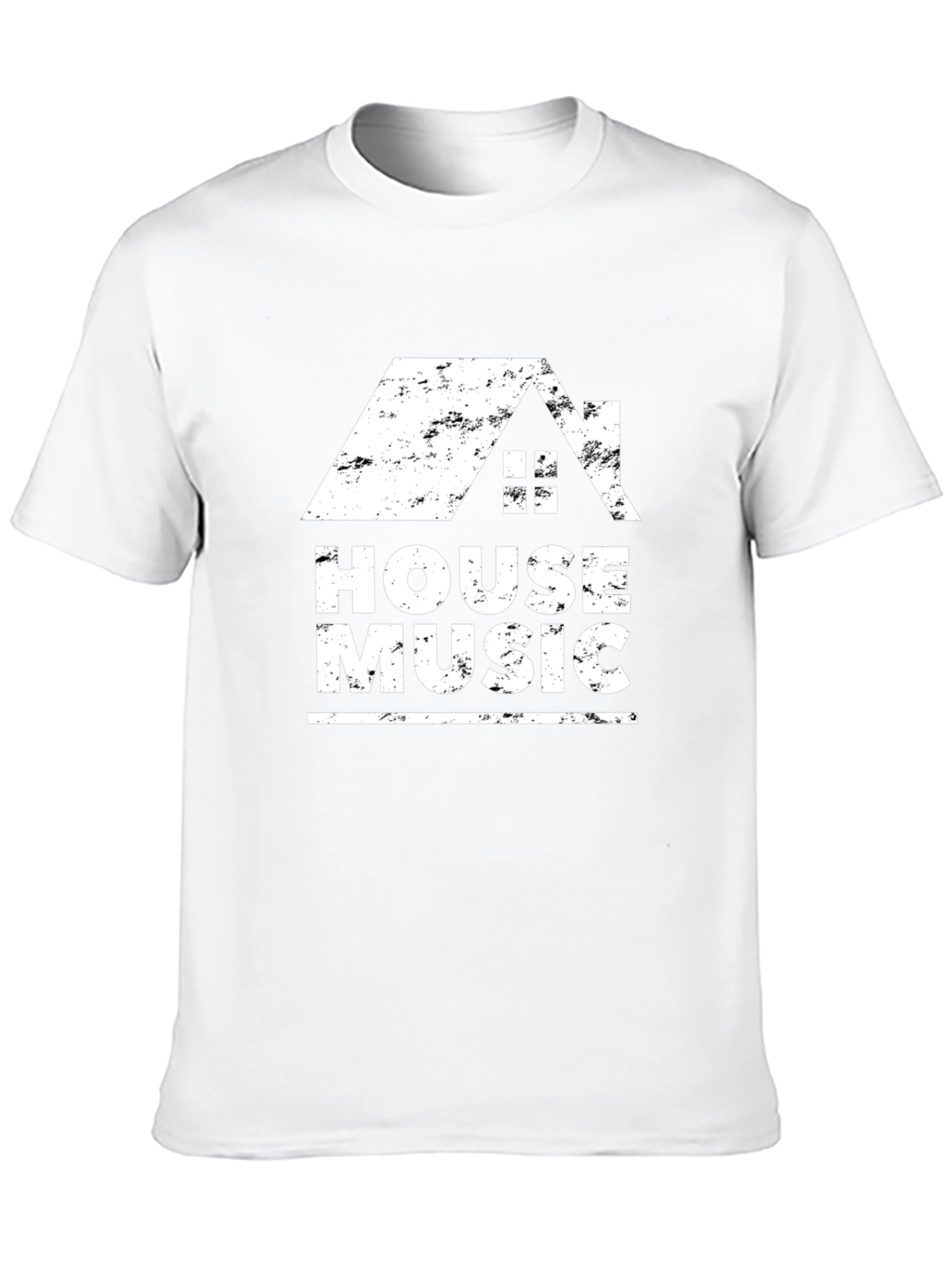 House Music Graphic Tee - Trendy Black T-Shirt