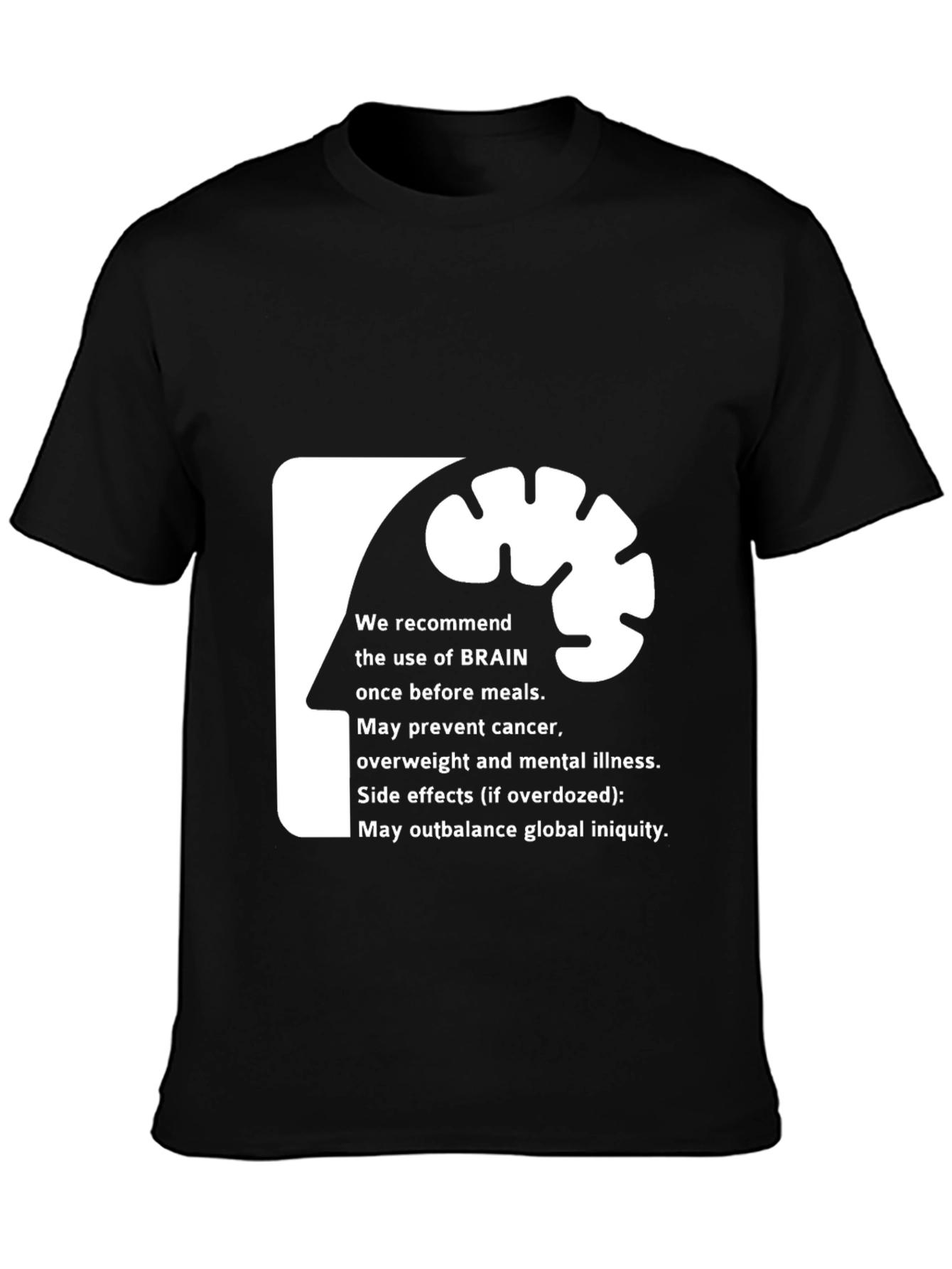 Brain Use Recommendation Graphic Tee - Black