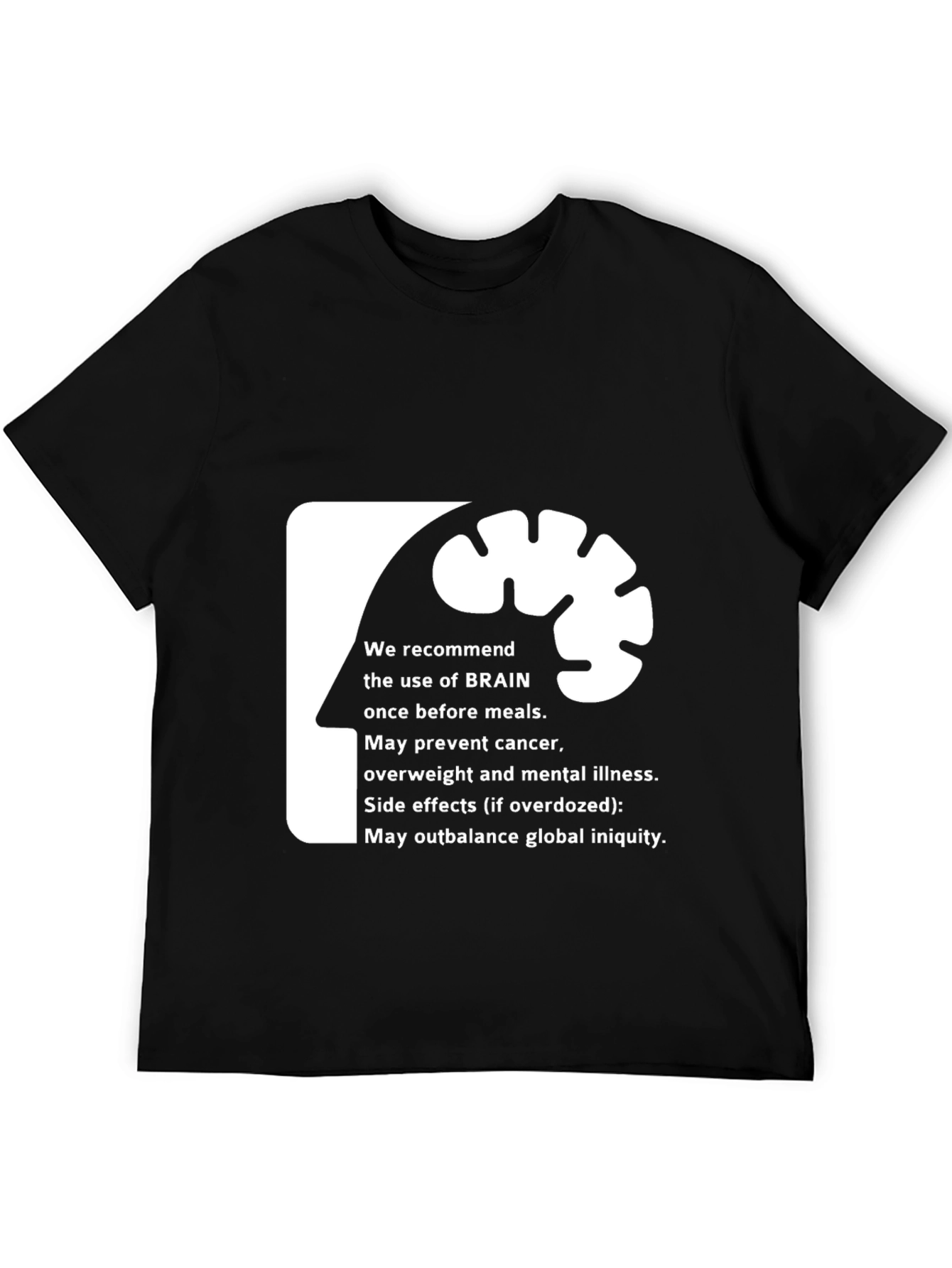 Brain Use Recommendation Graphic Tee - Black