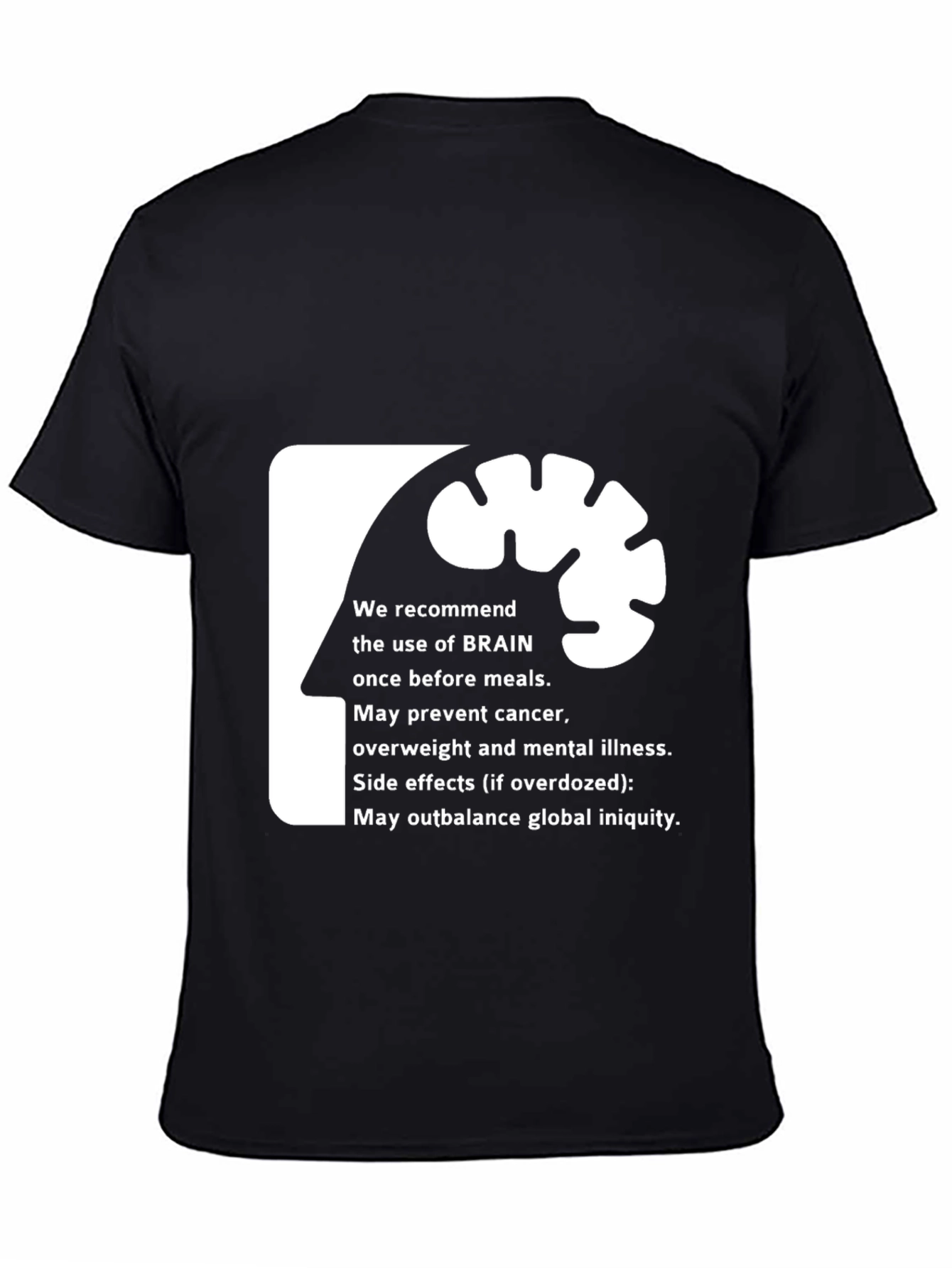 Brain Use Recommendation Graphic Tee - Black